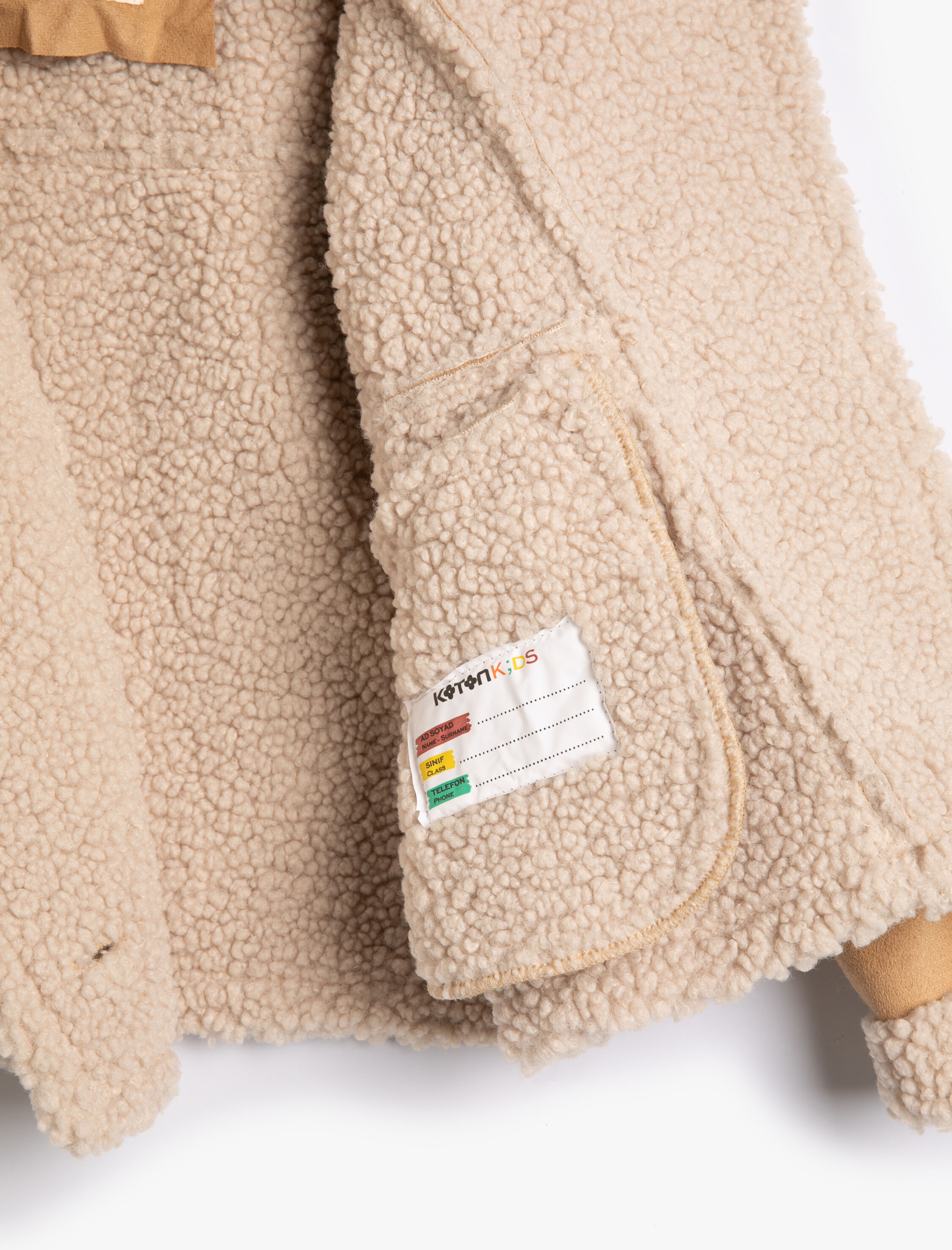  Kız Çocuk Biker Ceket Deri Görünümlü Suni Kürk Yaka Detaylı