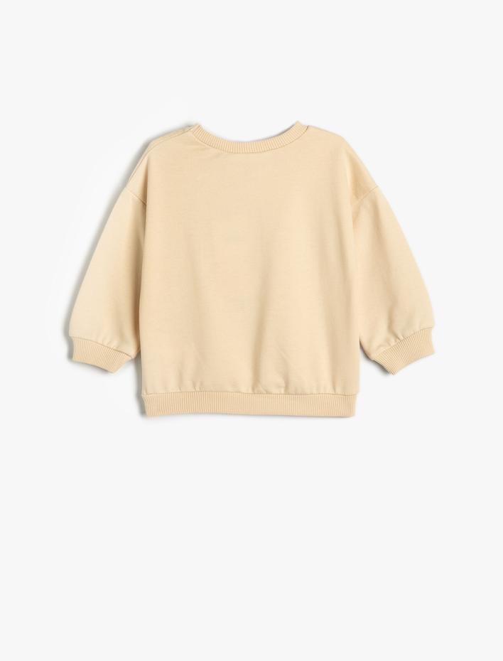 Kız Bebek Bambi Sweatshirt Lisanslı Uzun Kollu Bisiklet Yaka Pamuklu Şardonlu