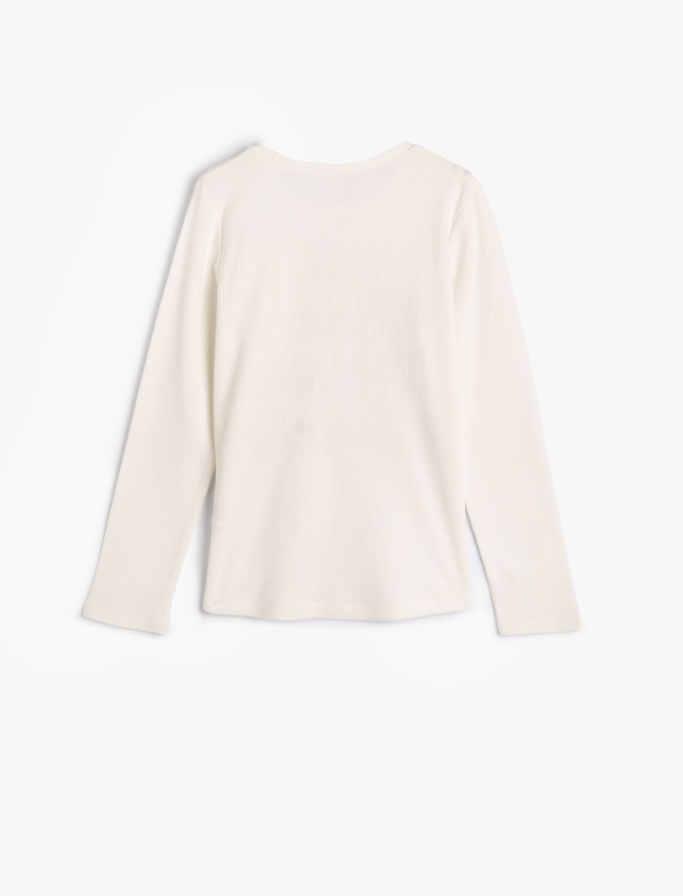  Kız Çocuk Tişört Slogan Baskılı Uzun Kollu Bisiklet Yaka Dokulu Pamuklu