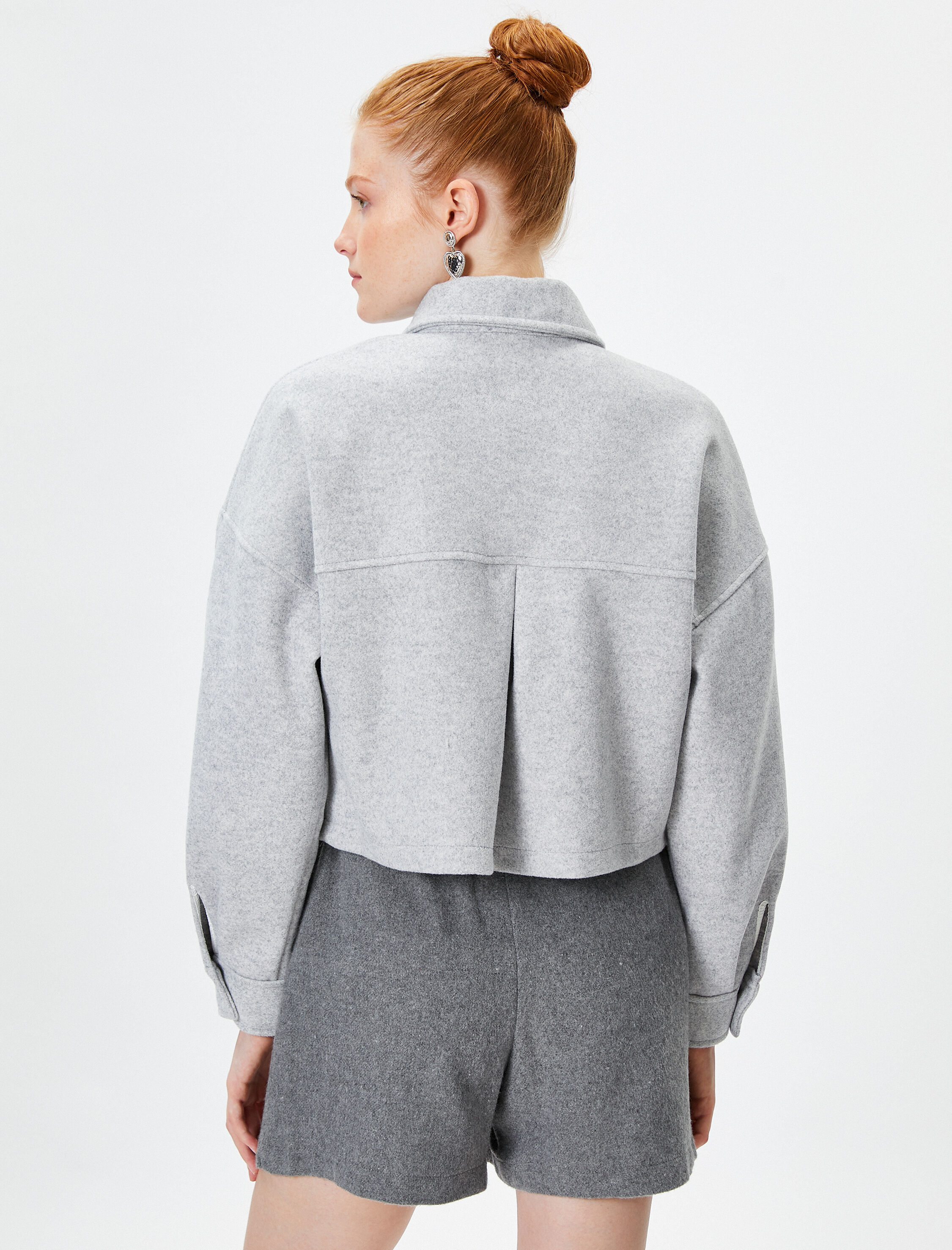   Gömlek Ceket Kapaklı Çift Cep Yumuşak Dokulu Rahat Kalıp