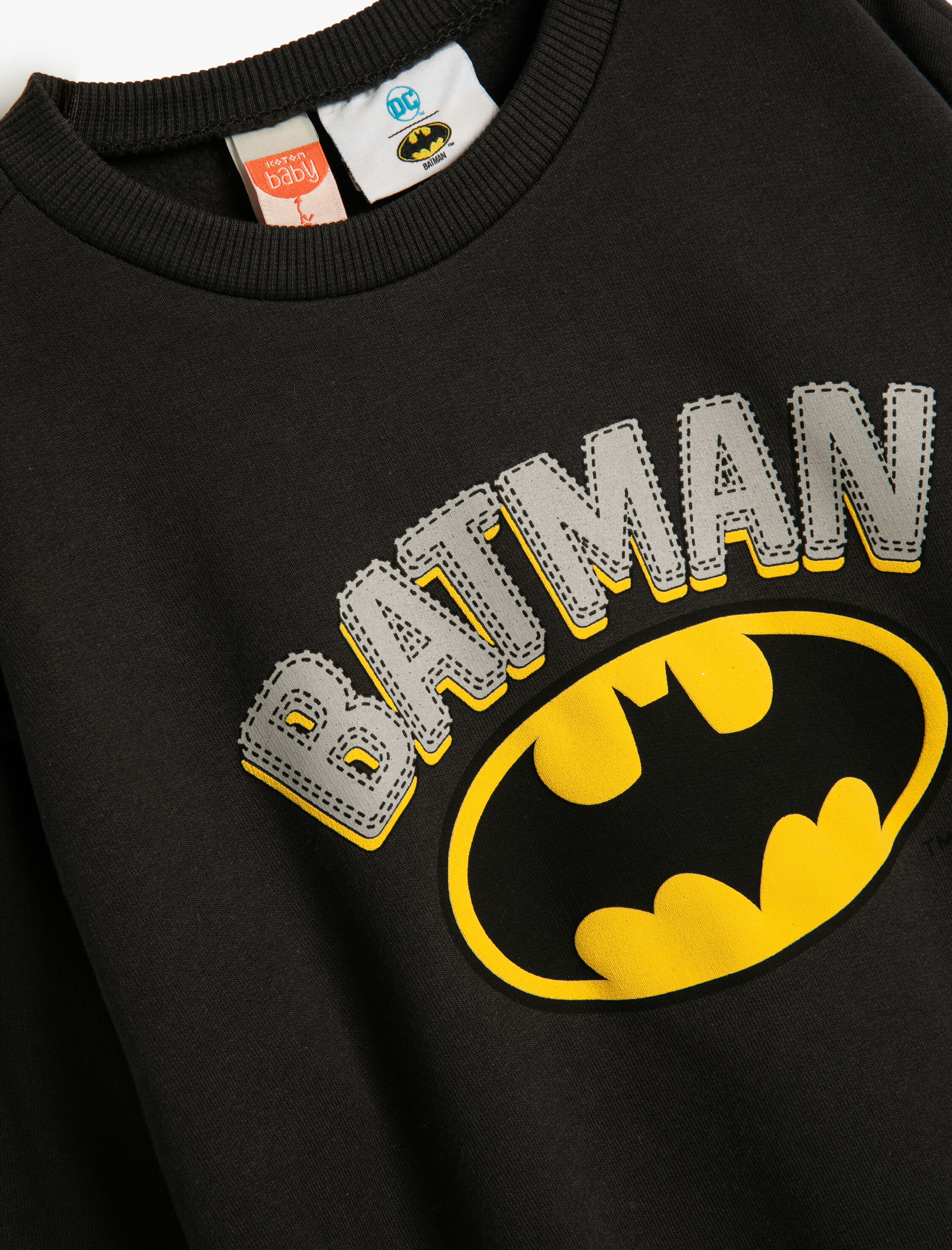  Erkek Bebek Batman Sweatshirt Lisanslı Uzun Kollu Bisiklet Yaka Pamuklu Şardonlu