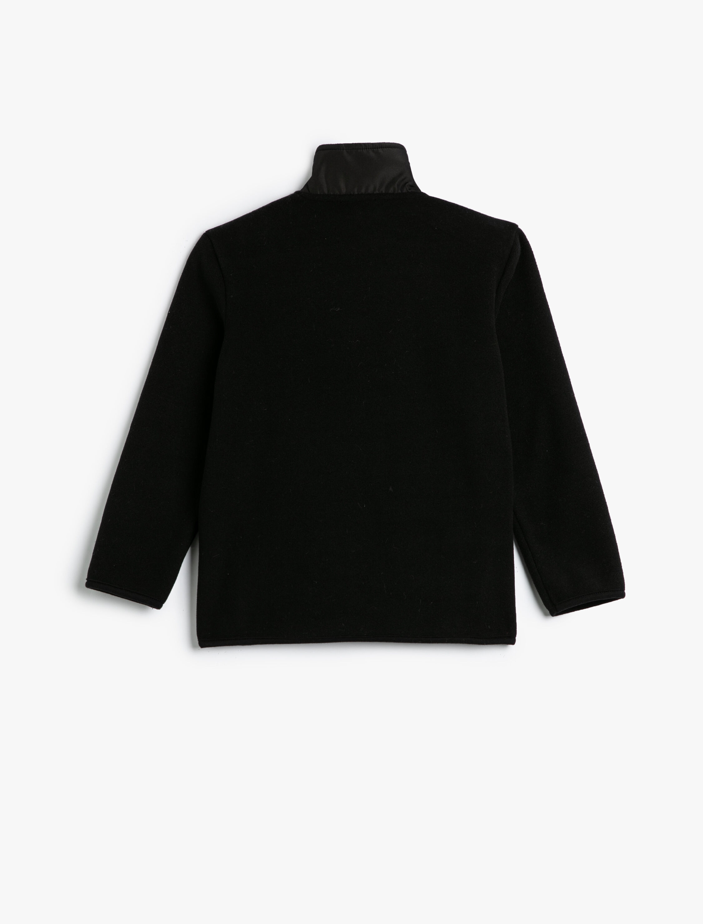  Erkek Çocuk Fermuarlı Polar Sweatshirt Dik Yaka Uzun Kollu