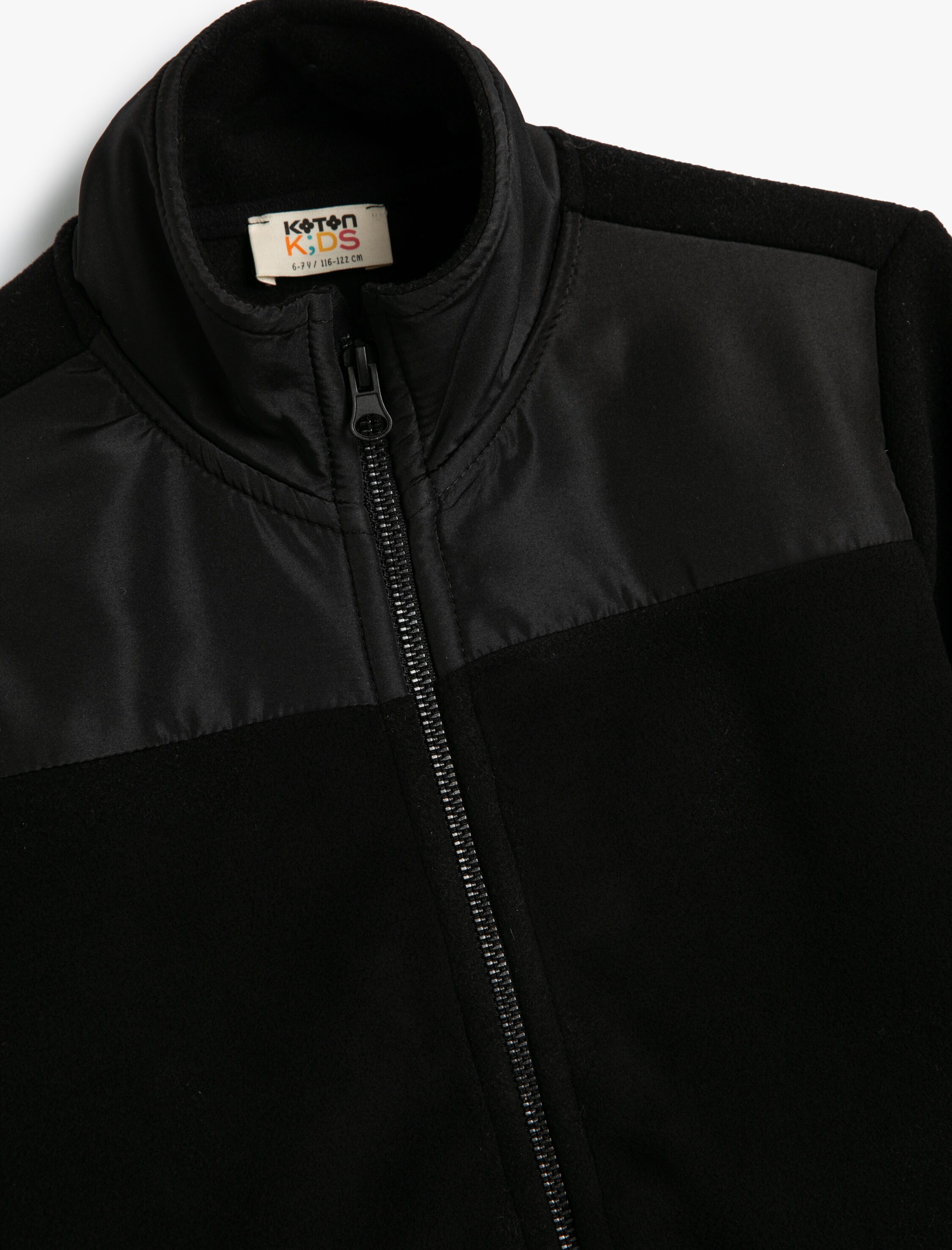  Erkek Çocuk Fermuarlı Polar Sweatshirt Dik Yaka Uzun Kollu