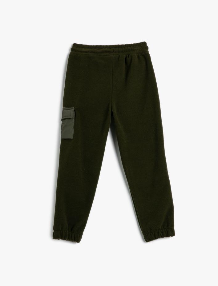 Erkek Çocuk Jogger Eşofman Altı Kapaklı Cep Detaylı Beli Bağlamalı Şardonlu