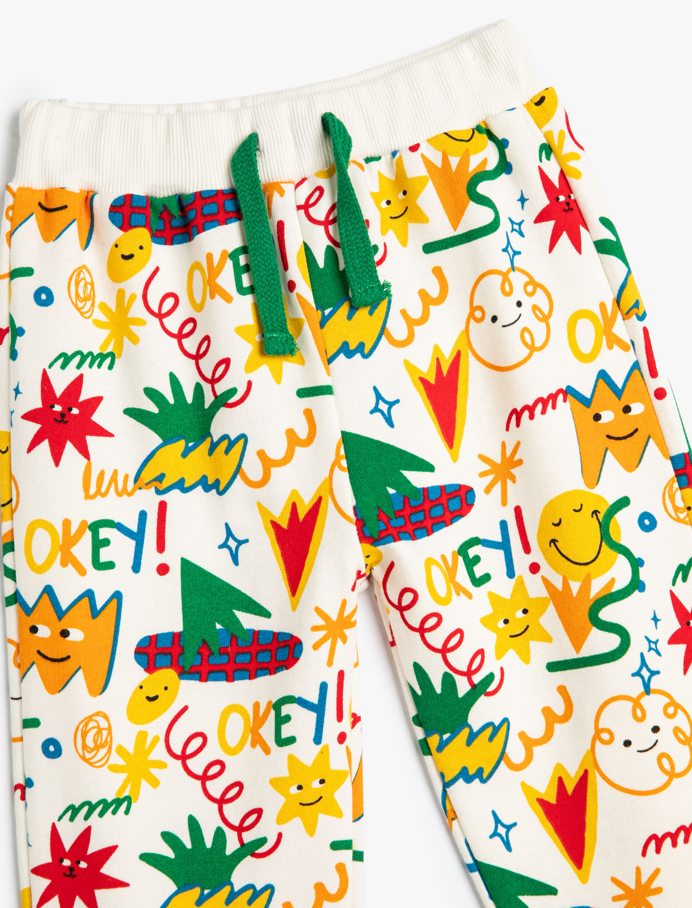  Erkek Bebek Jogger Eşofman Altı Baskı Detaylı Beli Bağlamalı Pamuklu