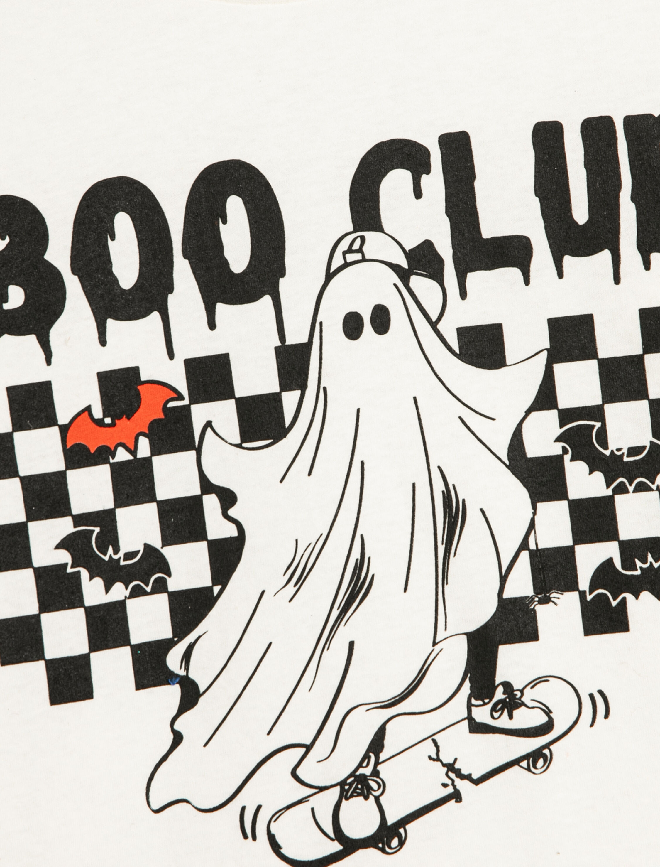  Erkek Çocuk Tişört Uzun Kollu Bisiklet Yaka Hayalet Baskı Detaylı Pamuklu