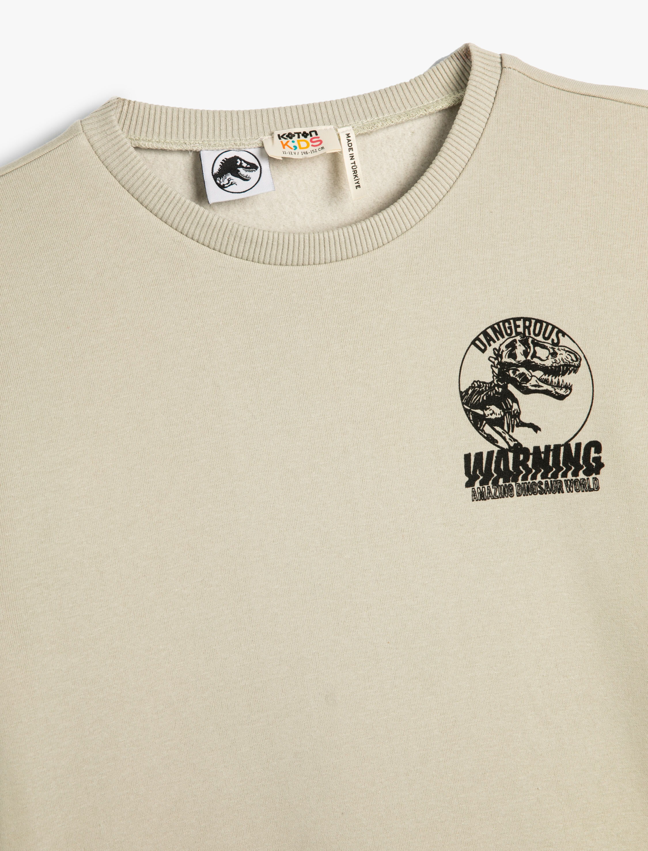  Erkek Çocuk Jurassic World Sweat Lisanslı Cep Detaylı Bisiklet Yaka Uzun Kollu Şardonlu