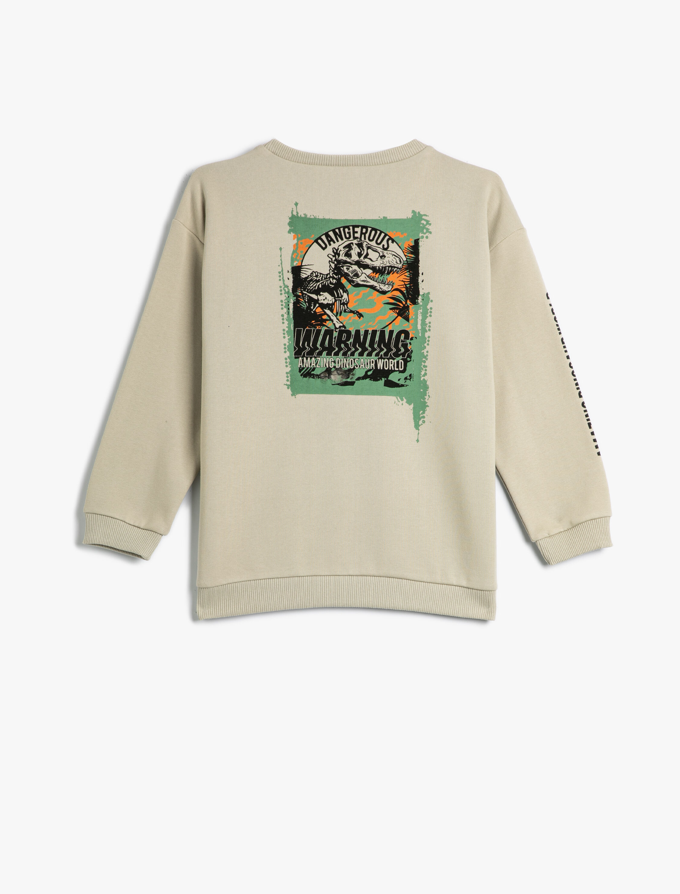  Erkek Çocuk Jurassic World Sweat Lisanslı Cep Detaylı Bisiklet Yaka Uzun Kollu Şardonlu