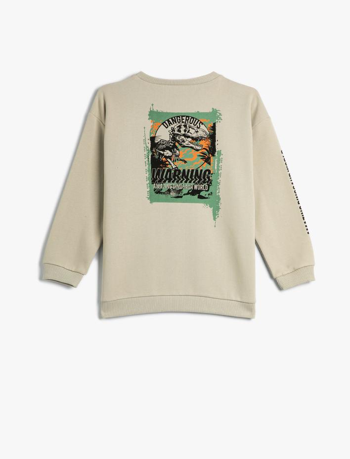 Erkek Çocuk Jurassic World Sweat Lisanslı Cep Detaylı Bisiklet Yaka Uzun Kollu Şardonlu