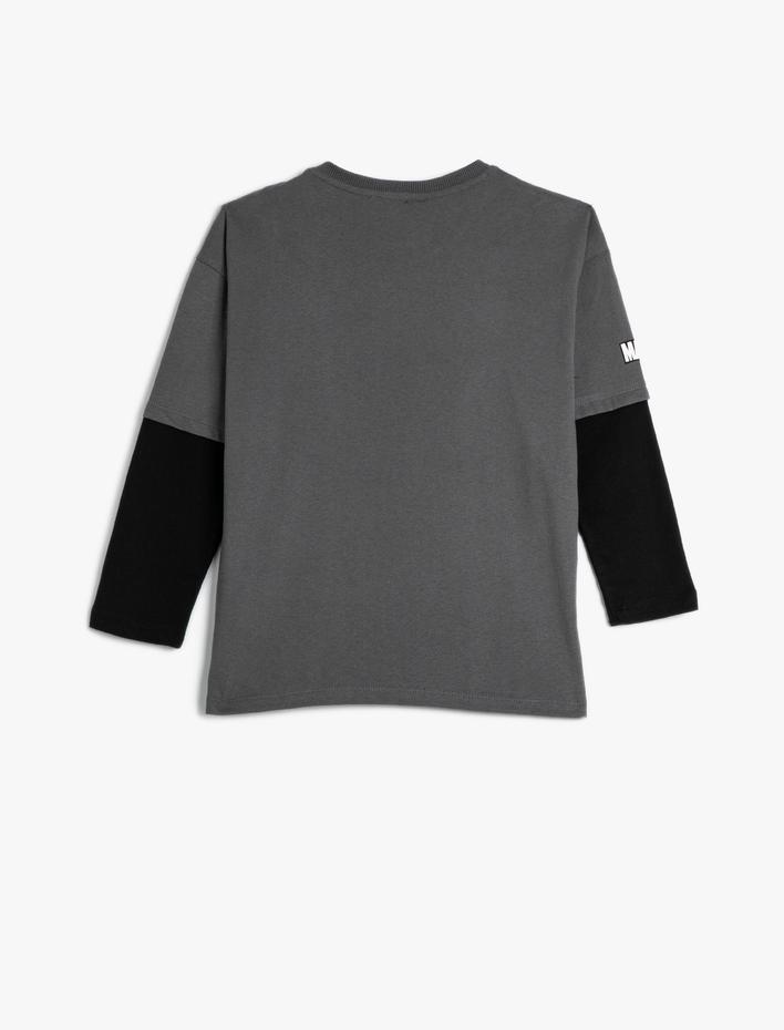 Erkek Çocuk Örümcek Adam Tişört Lisanslı Uzun Kollu Renk Bloklu