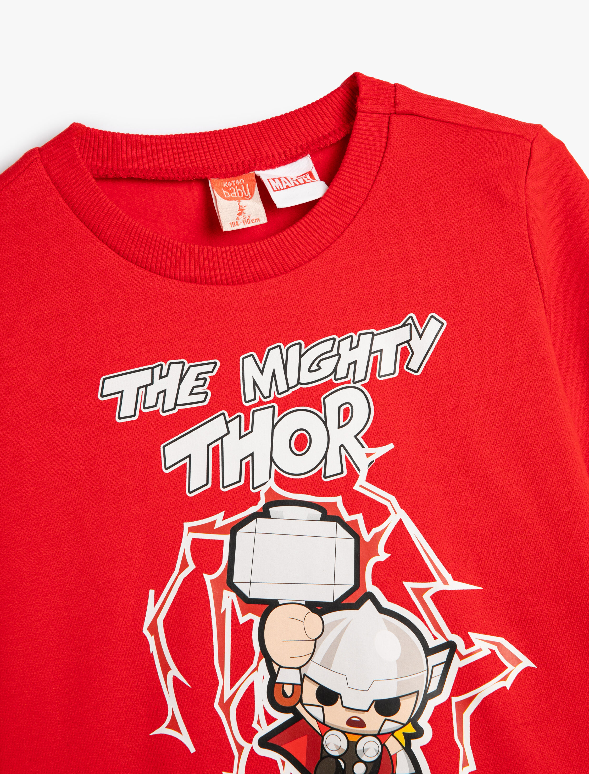  Erkek Bebek Thor Sweatshirt Lisanslı Uzun Kollu Bisiklet Yaka Pamuklu Şardonlu