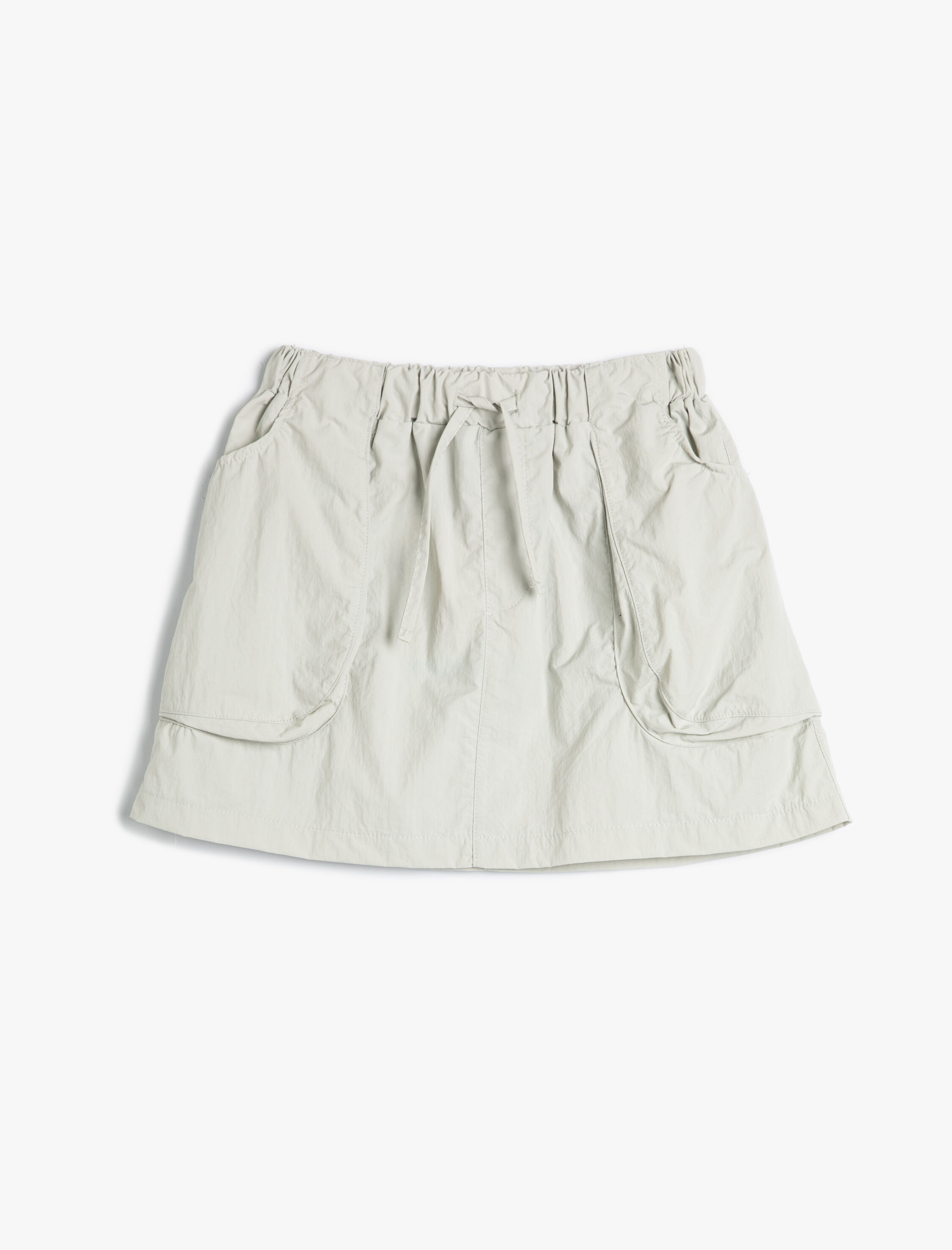  Kız Çocuk Mini Etek Cep Detaylı Beli Bağlamalı