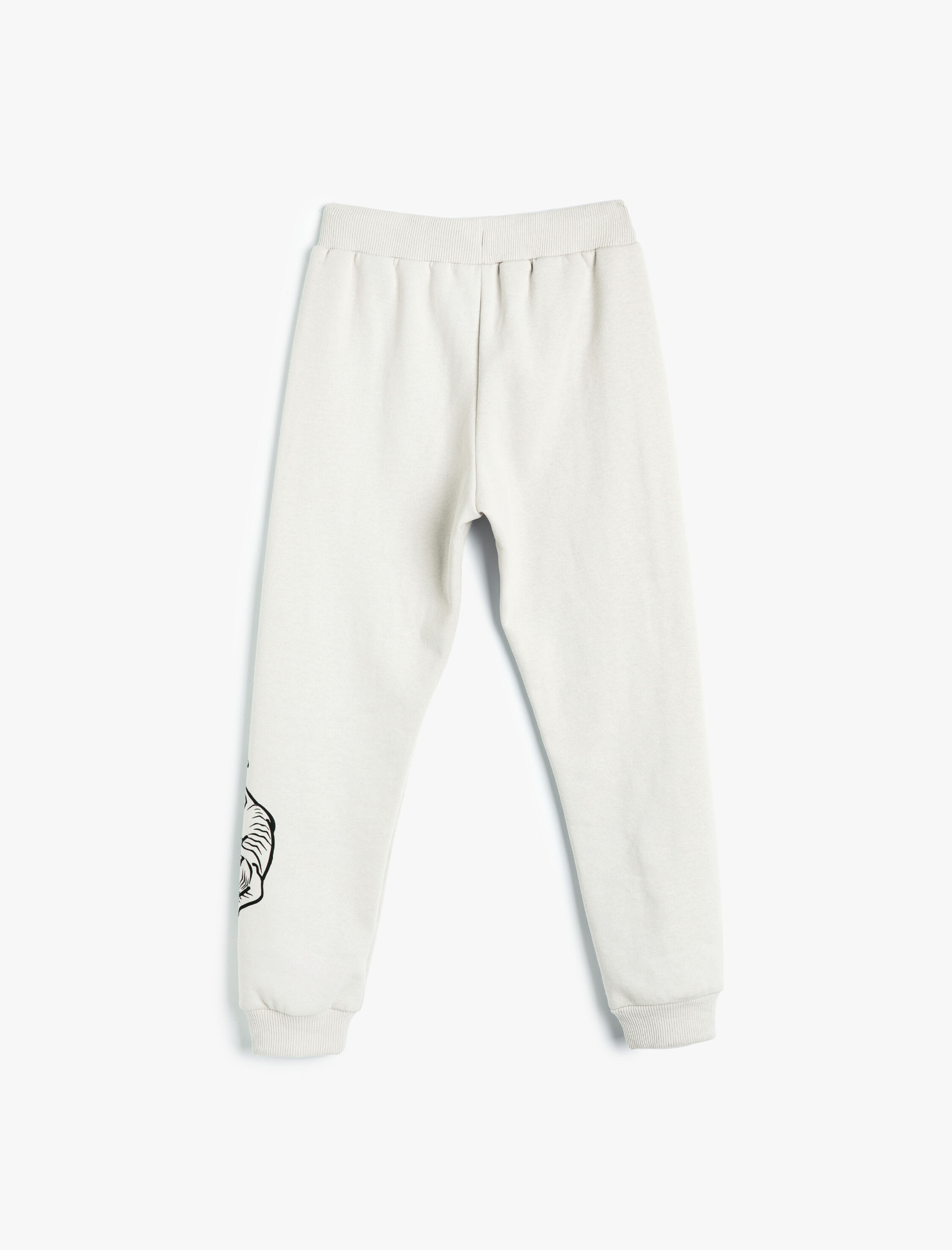  Erkek Çocuk Jogger Eşofman Altı Kaplan Baskılı Beli Bağlamalı Şardonlu