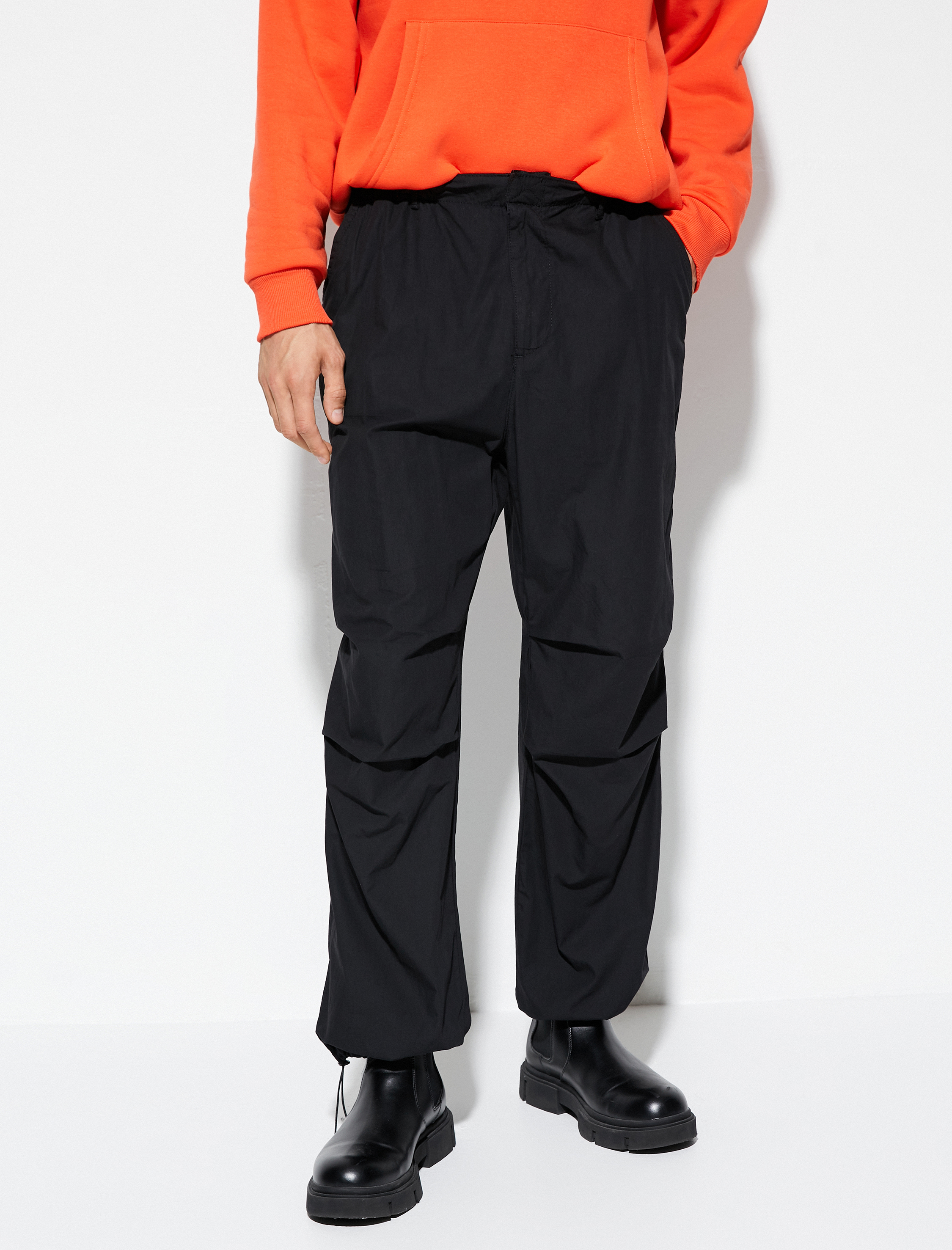   Paraşüt Pantolon Bol Kesim Cep Detaylı Pamuklu