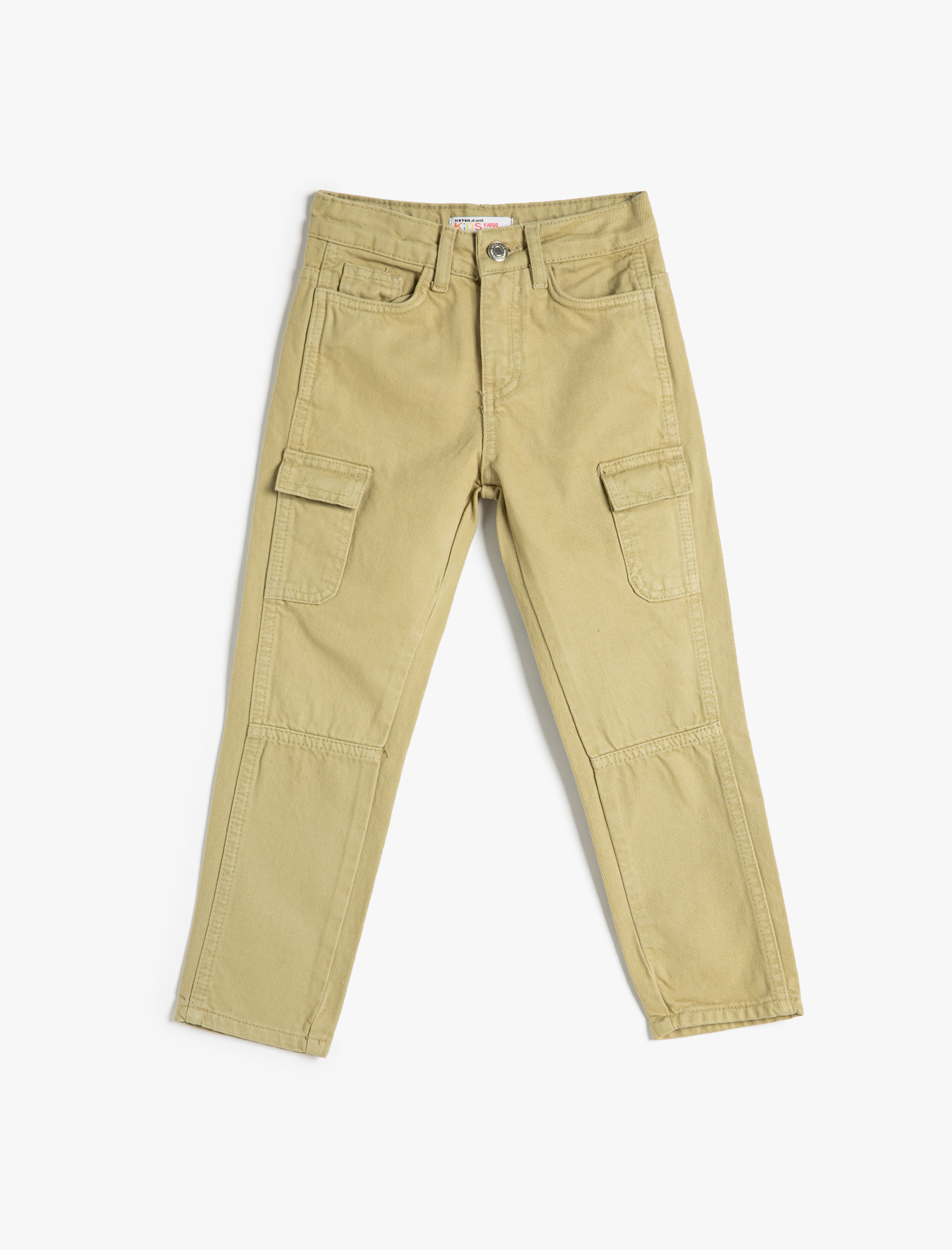  Kız Çocuk Kargo Pantolon Cep Detaylı Beli Ayarlanabilir Lastikli Pamuklu