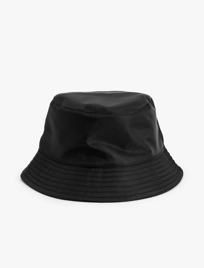 Erkek Bucket Şapka Parlak Dokulu Su İtici