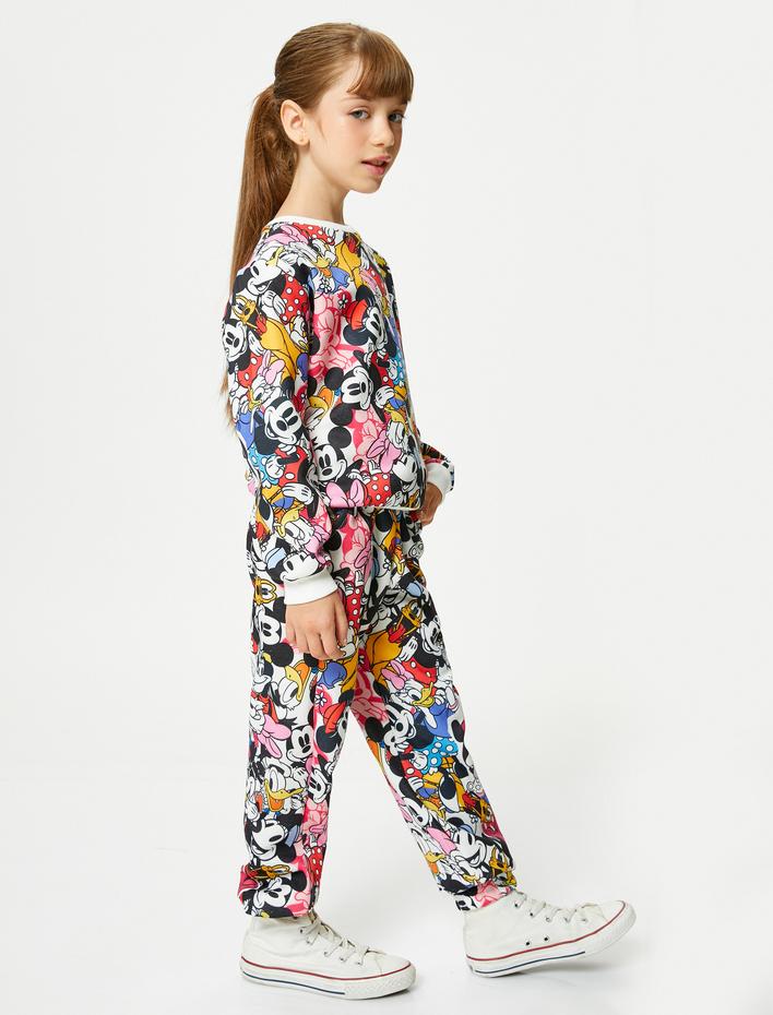 Kız Çocuk Jogger Eşofman Altı Disney Baskılı Lisanslı Cepli  Şardonlu