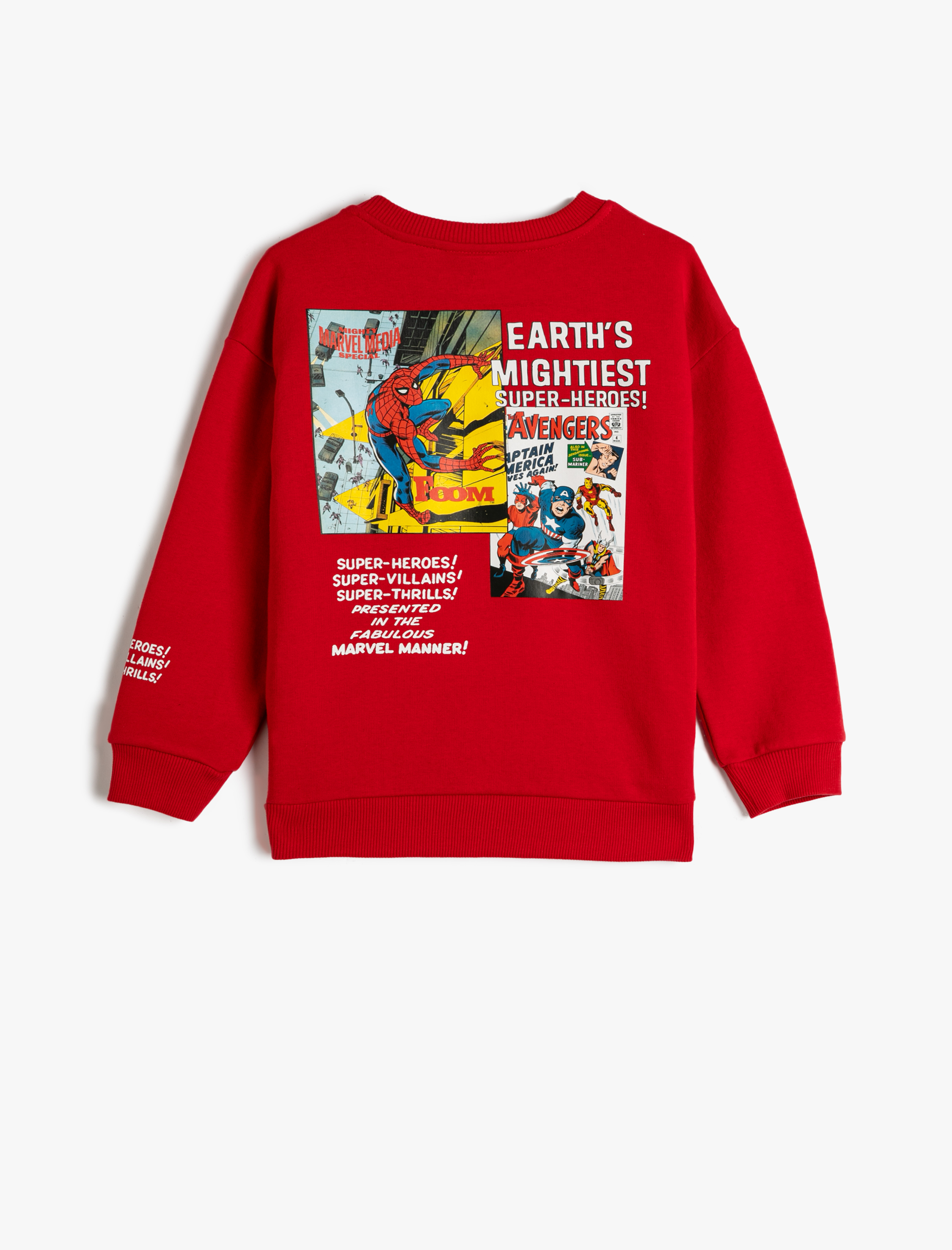  Erkek Çocuk Spiderman Sweatshirt Lisanslı Uzun Kollu Bisiklet Yaka Şardonlu