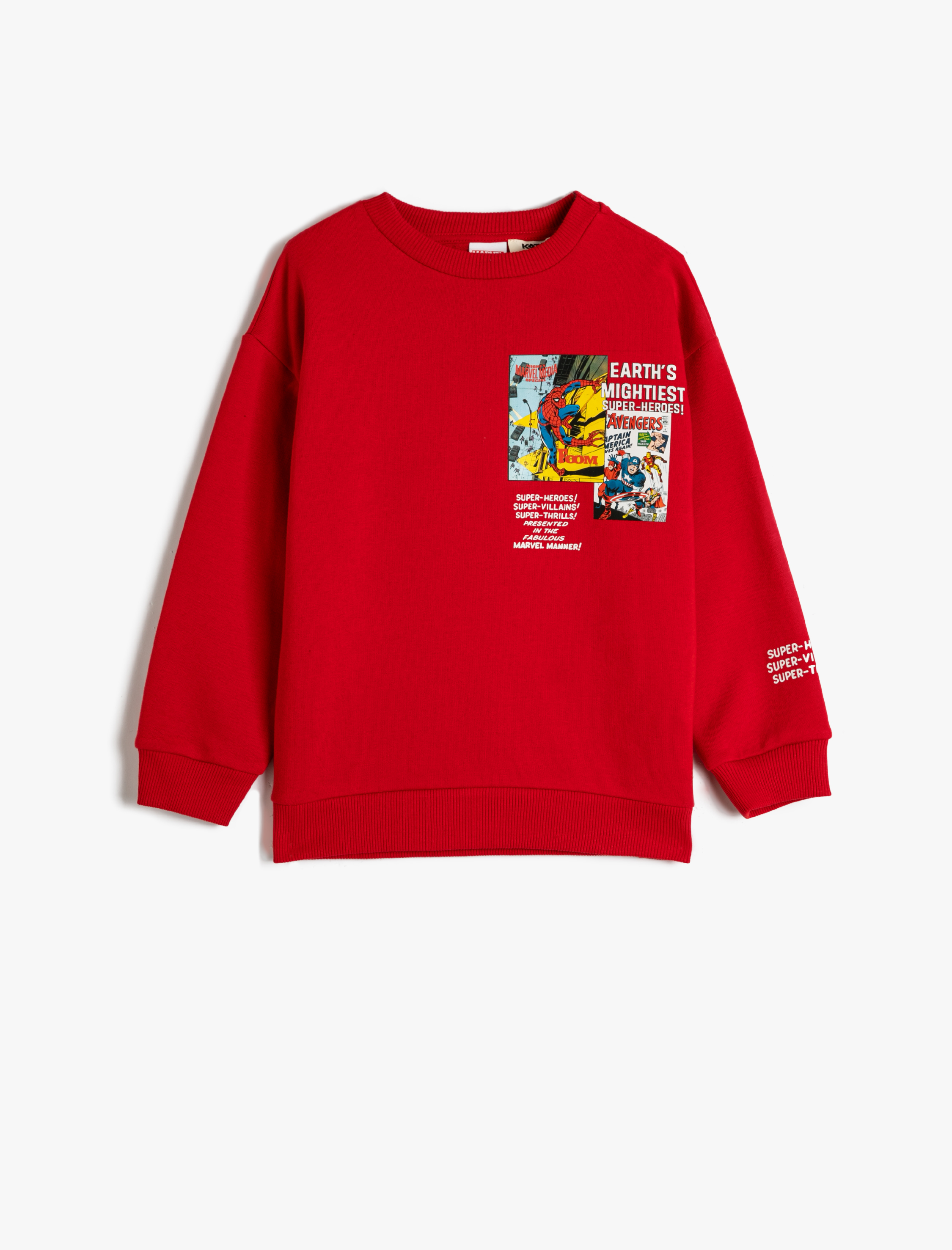  Erkek Çocuk Spiderman Sweatshirt Lisanslı Uzun Kollu Bisiklet Yaka Şardonlu