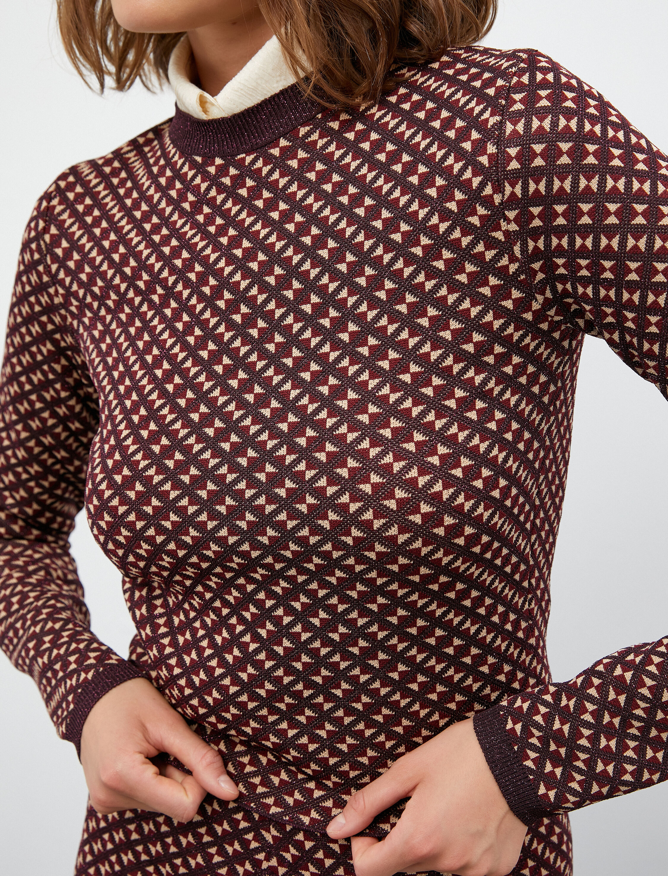   Melis Ağazat X Koton - Simli Bisiklet Yaka Triko Kazak