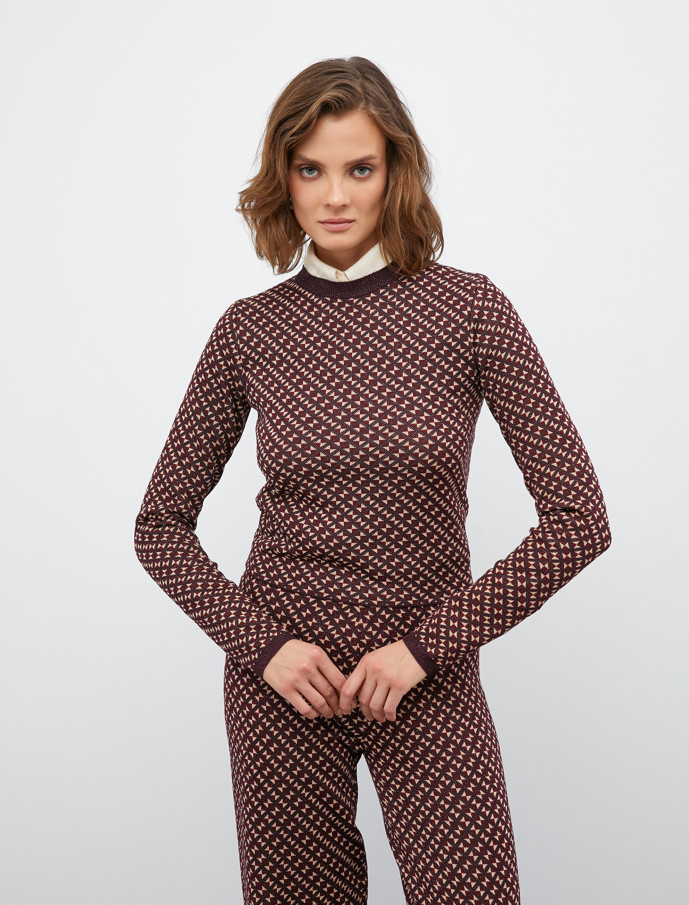   Melis Ağazat X Koton - Simli Bisiklet Yaka Triko Kazak