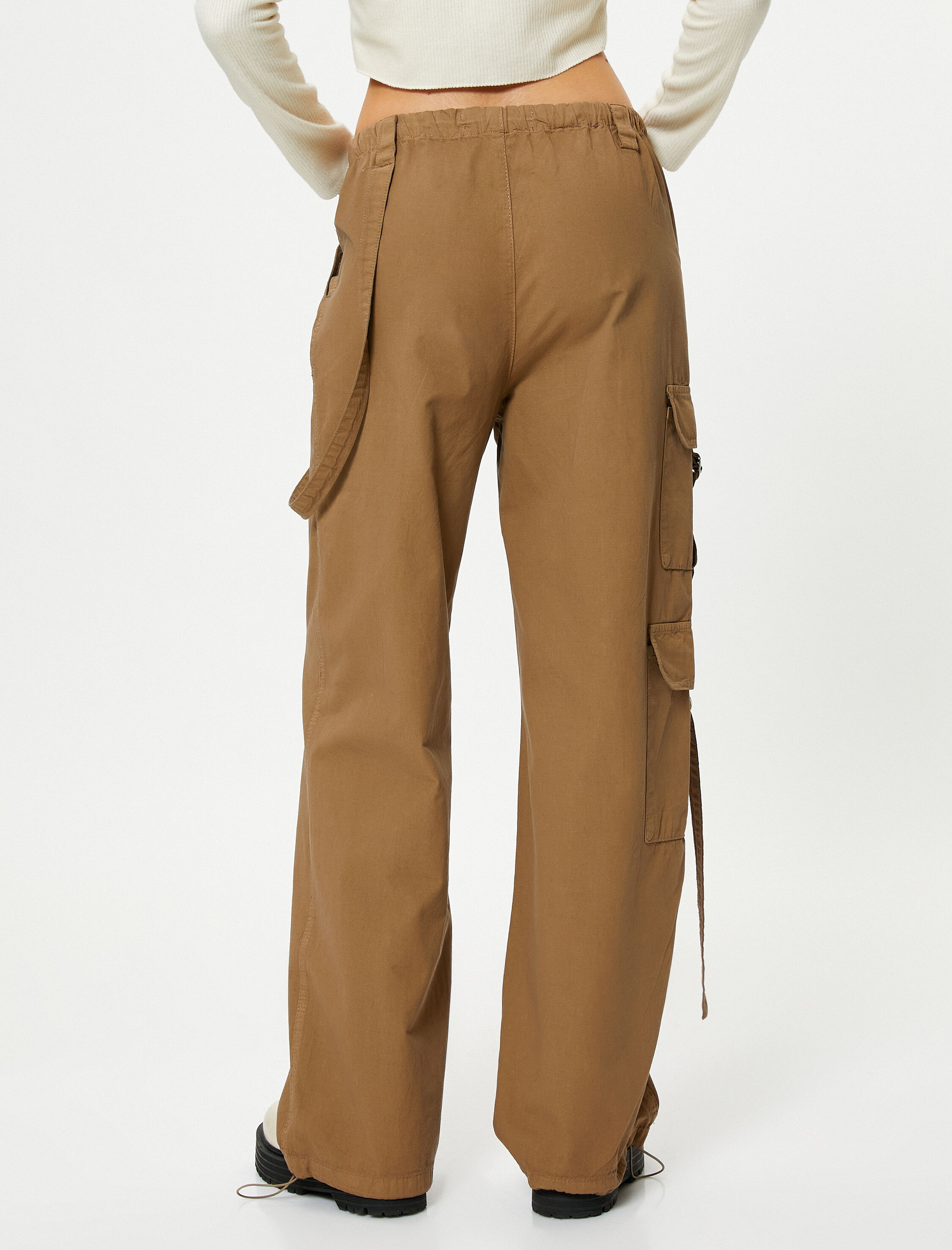   Oversize Paraşüt Pantolon Kargo Cepli Pamuklu