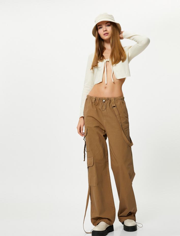  Oversize Paraşüt Pantolon Kargo Cepli Pamuklu