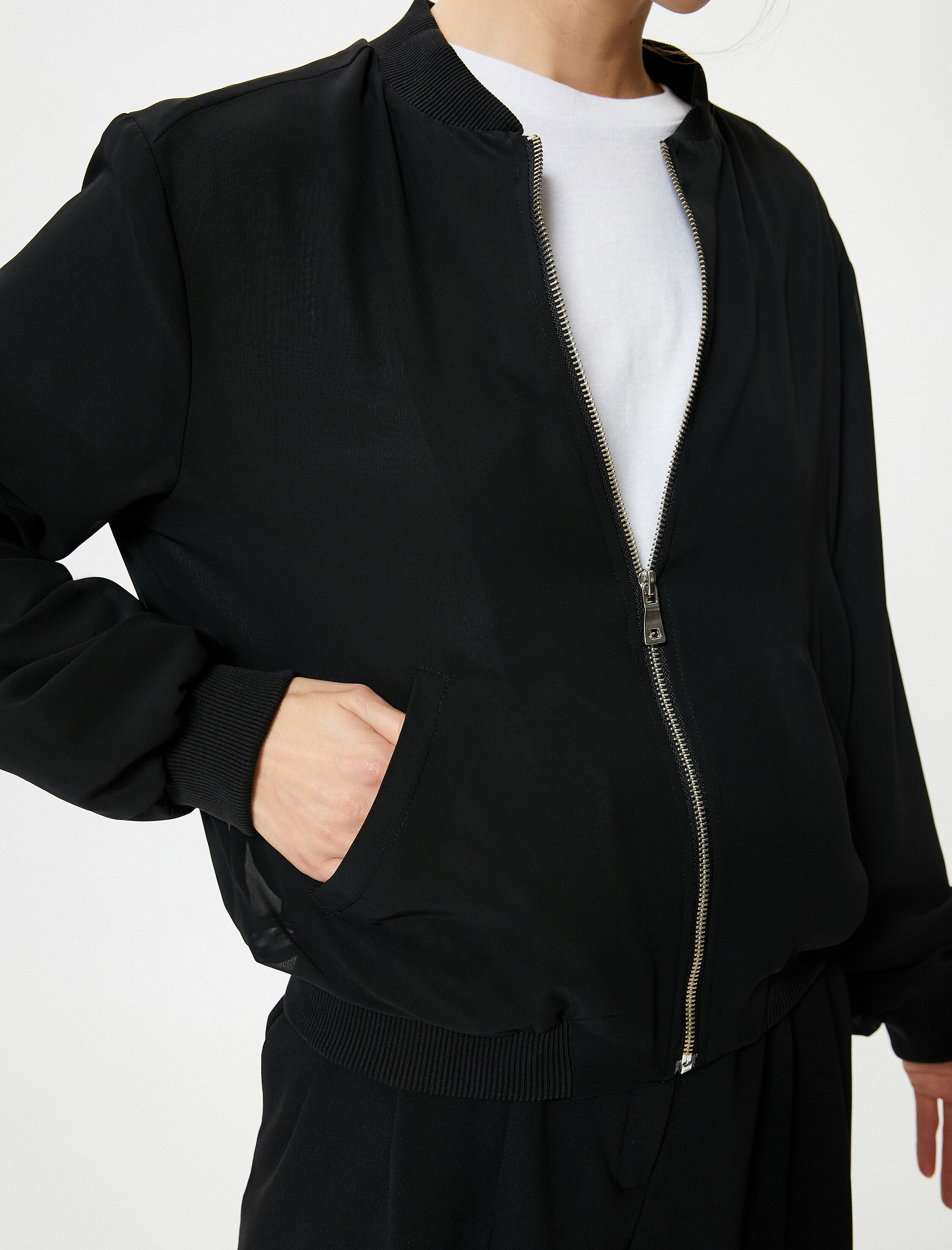   Kolej Bomber Ceket Fermuarlı Cep Detaylı