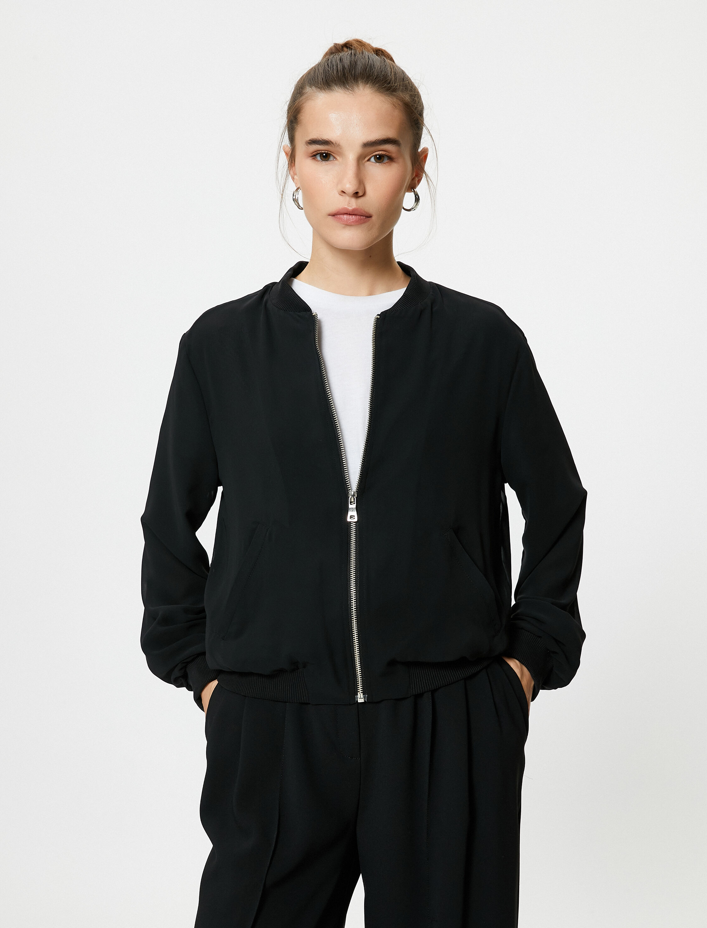   Kolej Bomber Ceket Fermuarlı Cep Detaylı