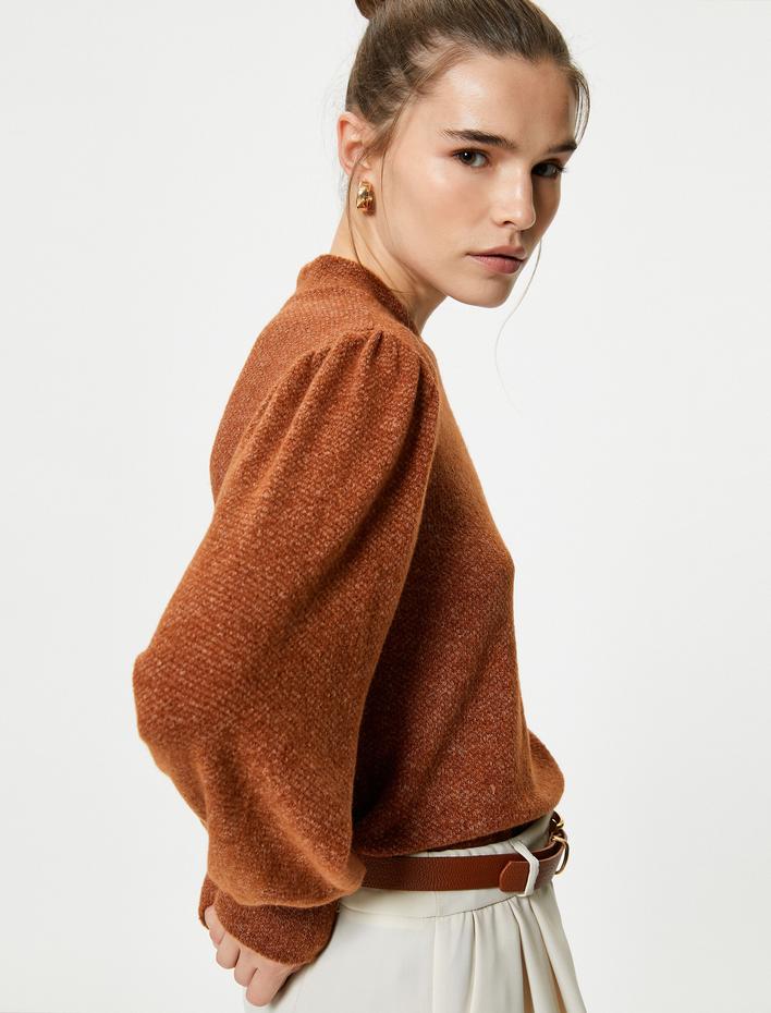  Balon Kollu Kazak Dik Yaka Standart Kesim