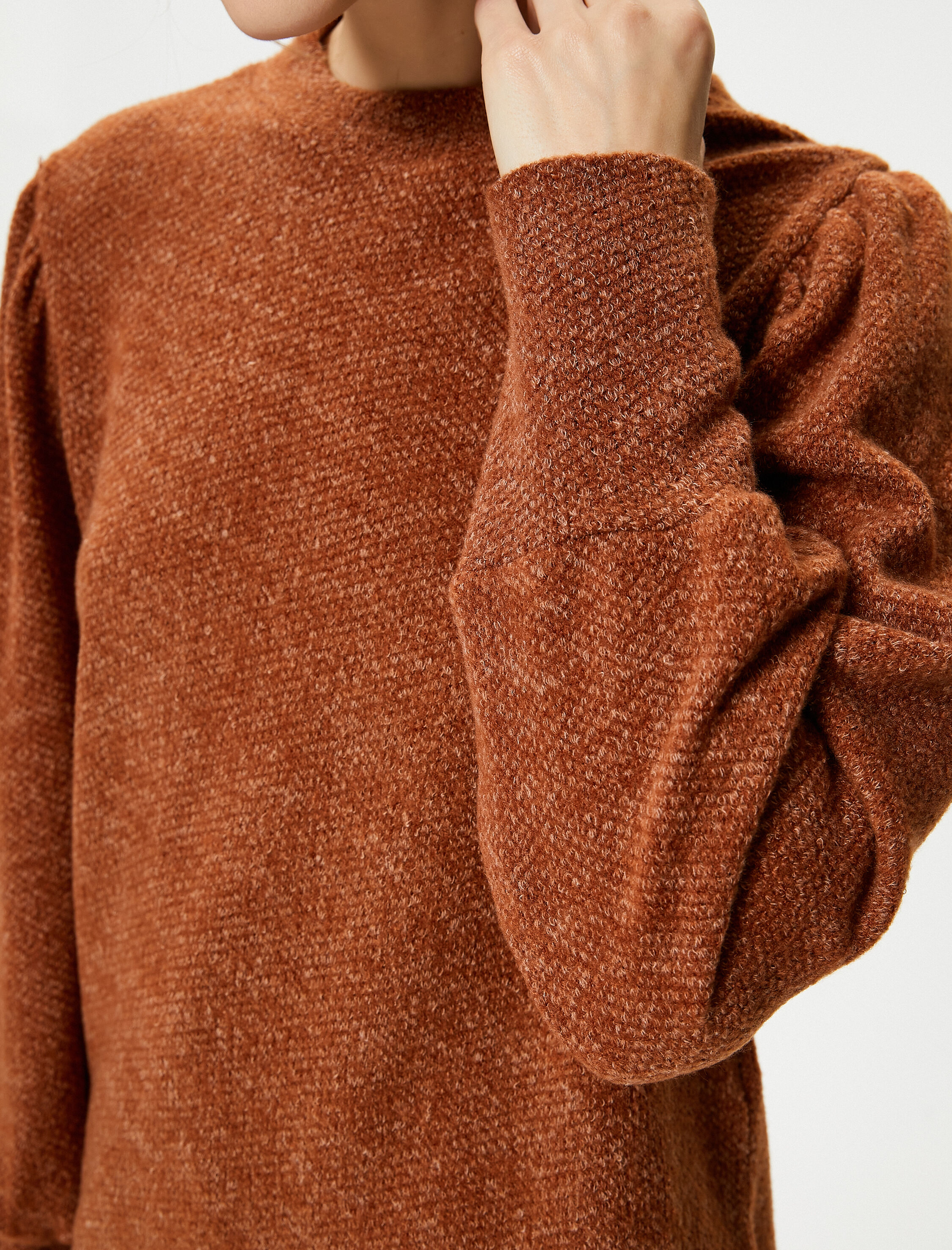   Balon Kollu Kazak Dik Yaka Standart Kesim