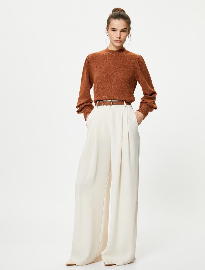  Balon Kollu Kazak Dik Yaka Standart Kesim