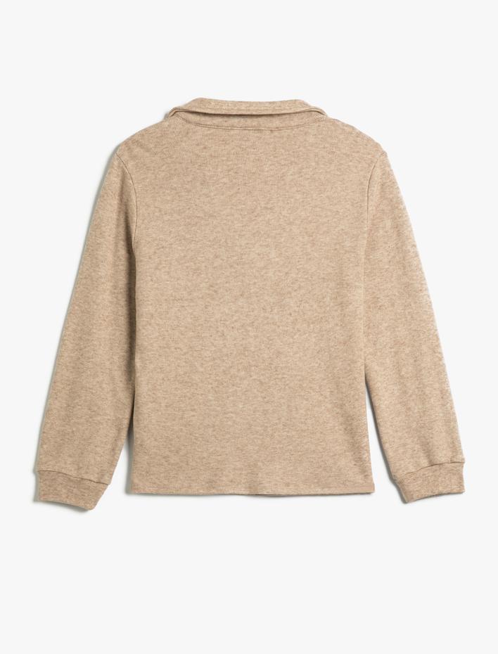  Pijama Üstü Polo Yaka Yumuşak Dokulu Uzun Kollu