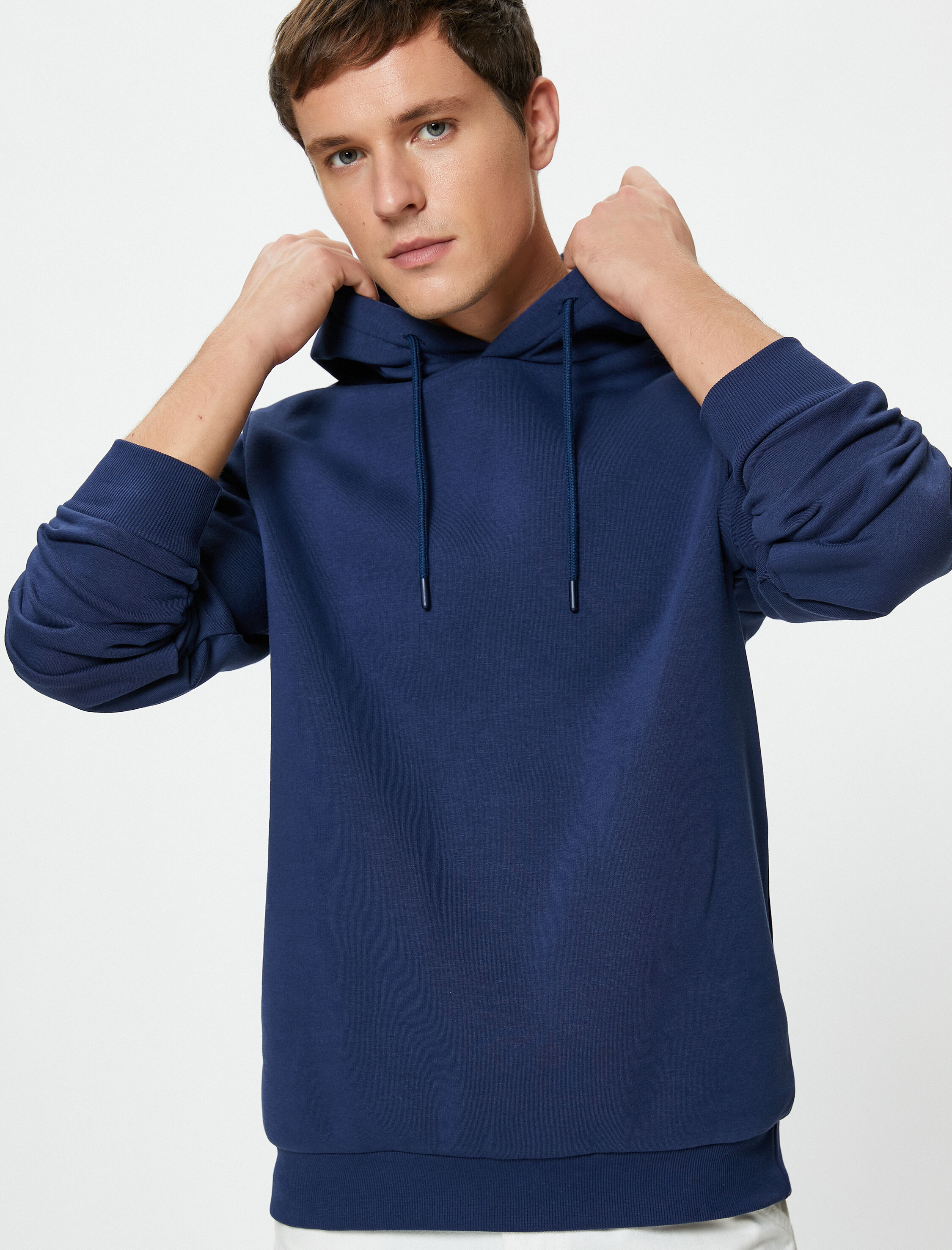   Basic Kapşonlu Sweat Uzun Kollu Şardonlu