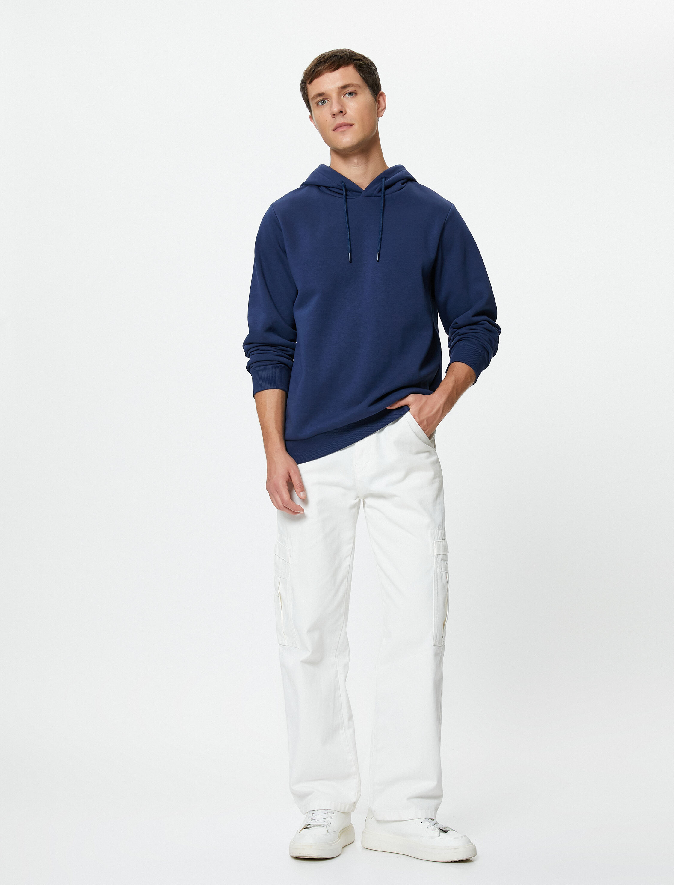   Basic Kapşonlu Sweat Uzun Kollu Şardonlu