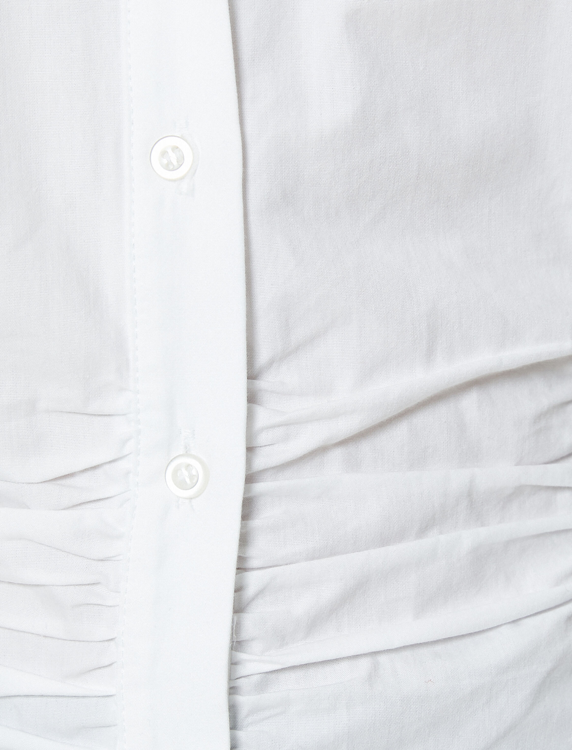   Drape Detaylı Gömlek Uzun Kollu Pamuklu Dar Kalıp