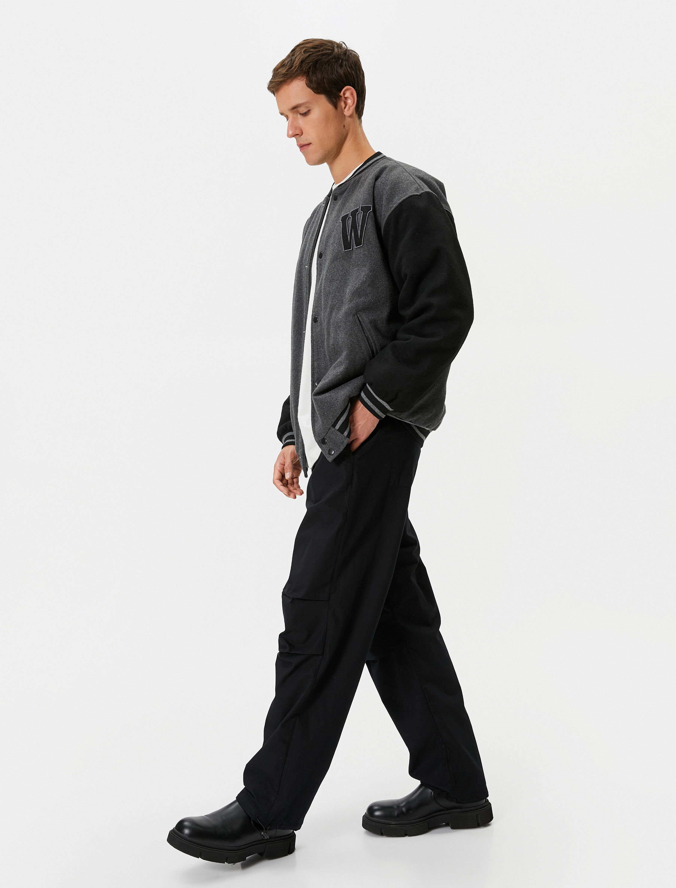   Oversize Paraşüt Bol Pantolon Beli Bağcıklı Cepli