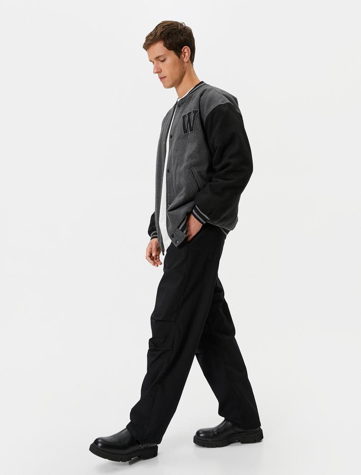  Oversize Paraşüt Bol Pantolon Beli Bağcıklı Cepli