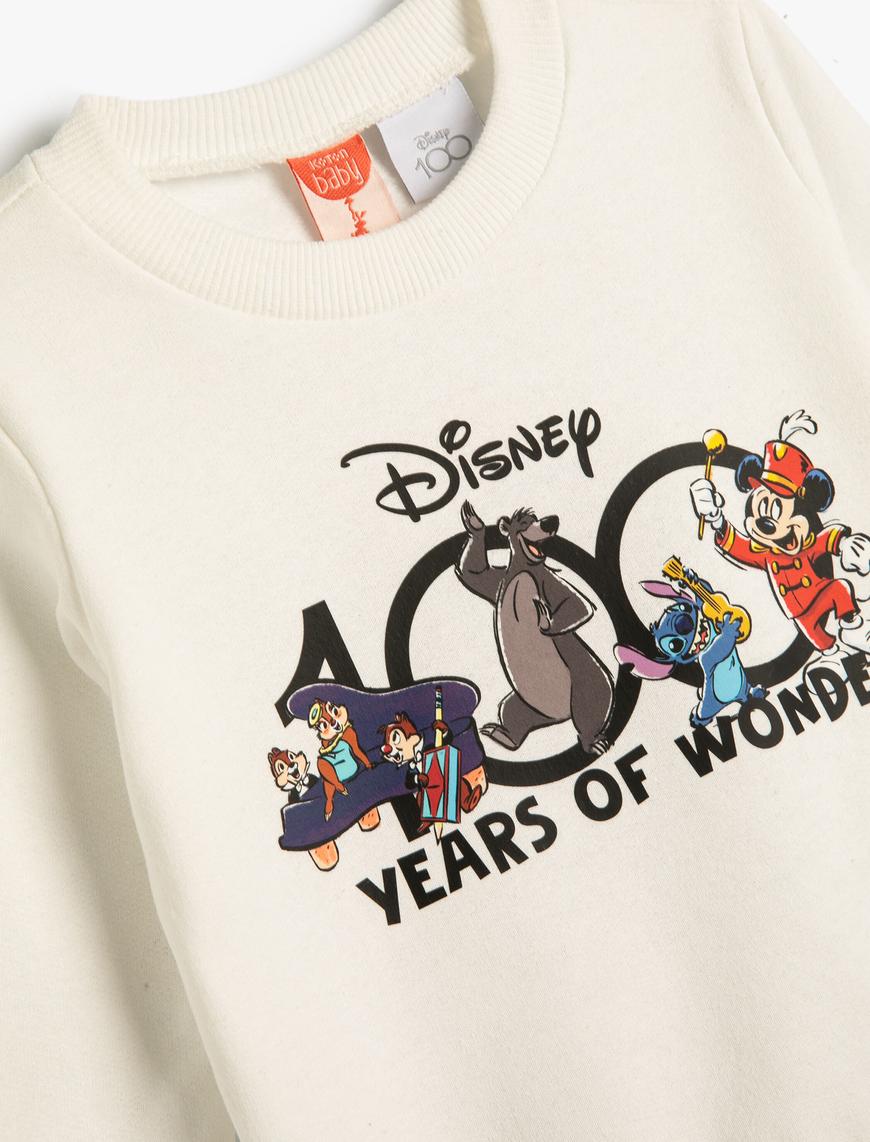  Erkek Bebek Disney 100. Yıl Özel Sweatshirt Baskılı Lisanslı Uzun Kollu