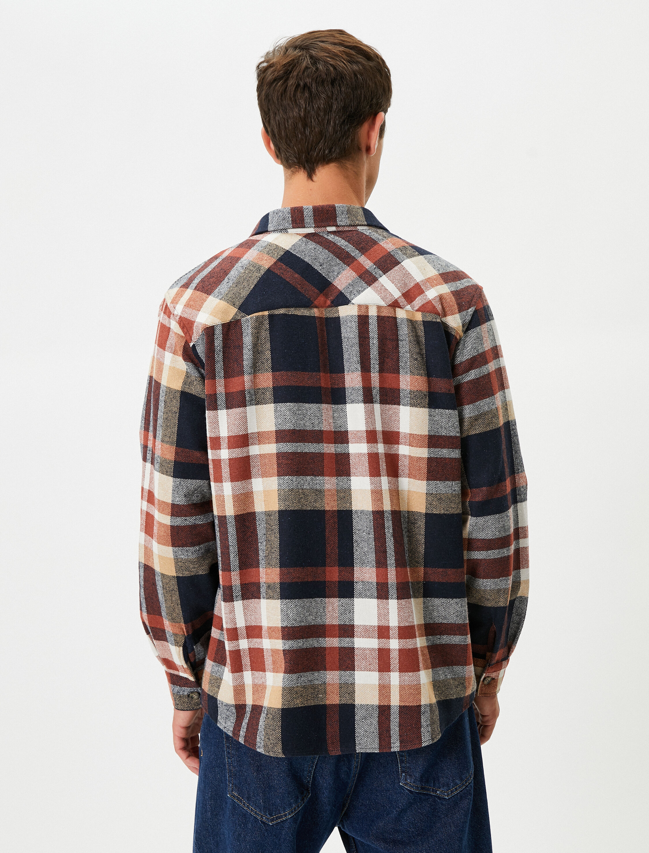   Oduncu Gömleği Cep Detaylı Klasik Yaka Düğmeli Uzun Kollu