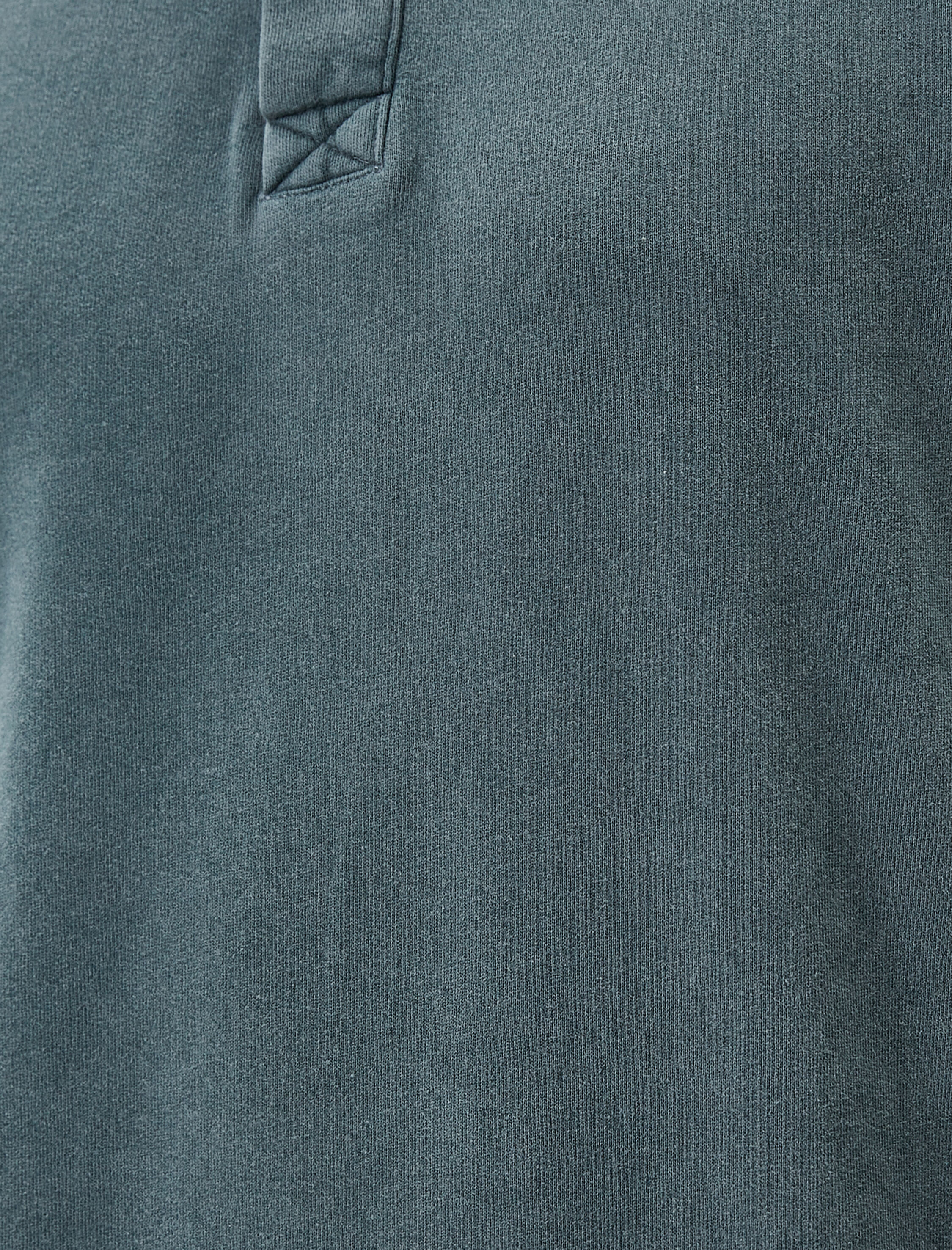   Yıkamalı Sweatshirt Dik Yaka Düğme Detaylı Pamuklu Şardonlu