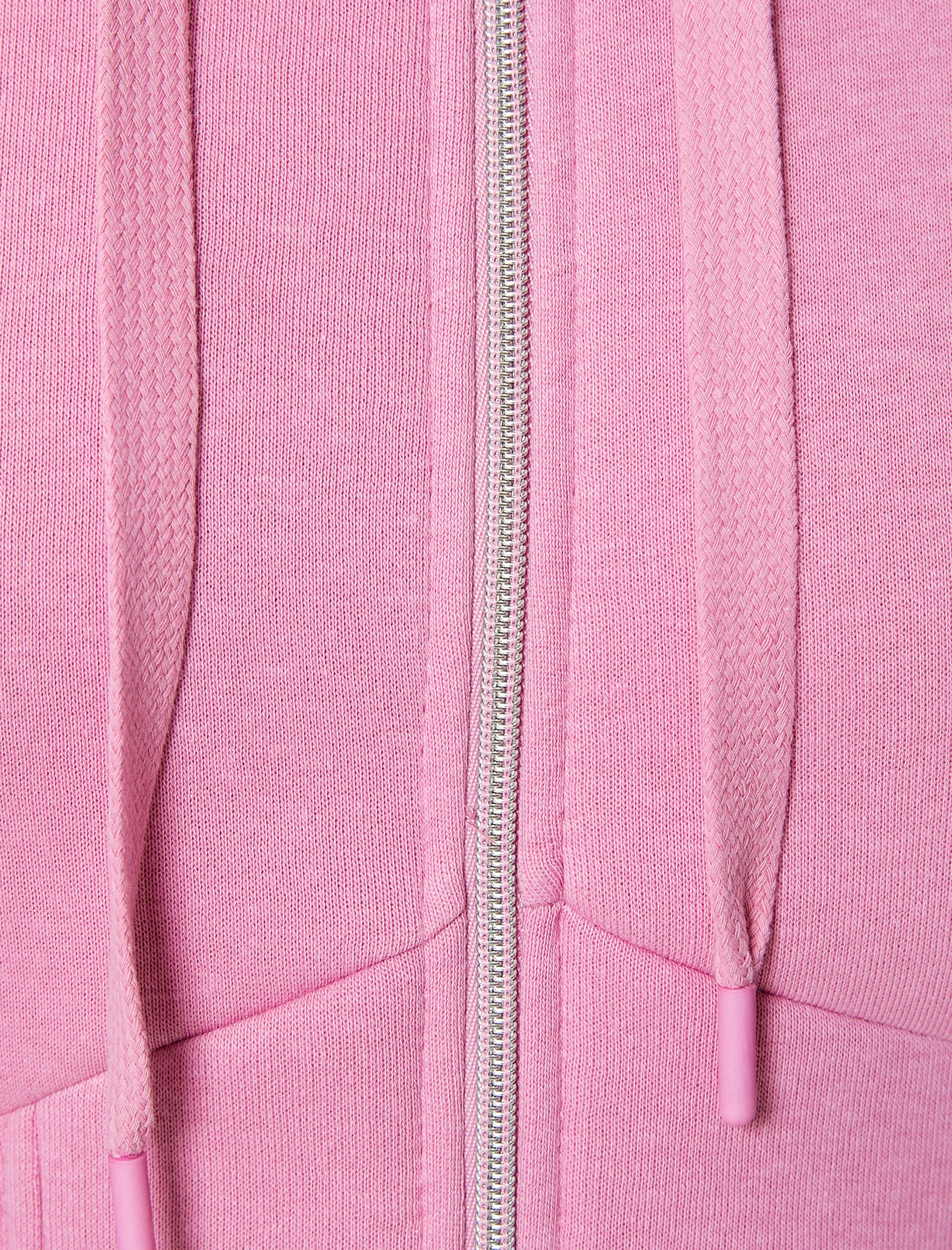   Şardonlu Crop Sweatshirt Fermuarlı Kapüşonlu Uzun Kollu