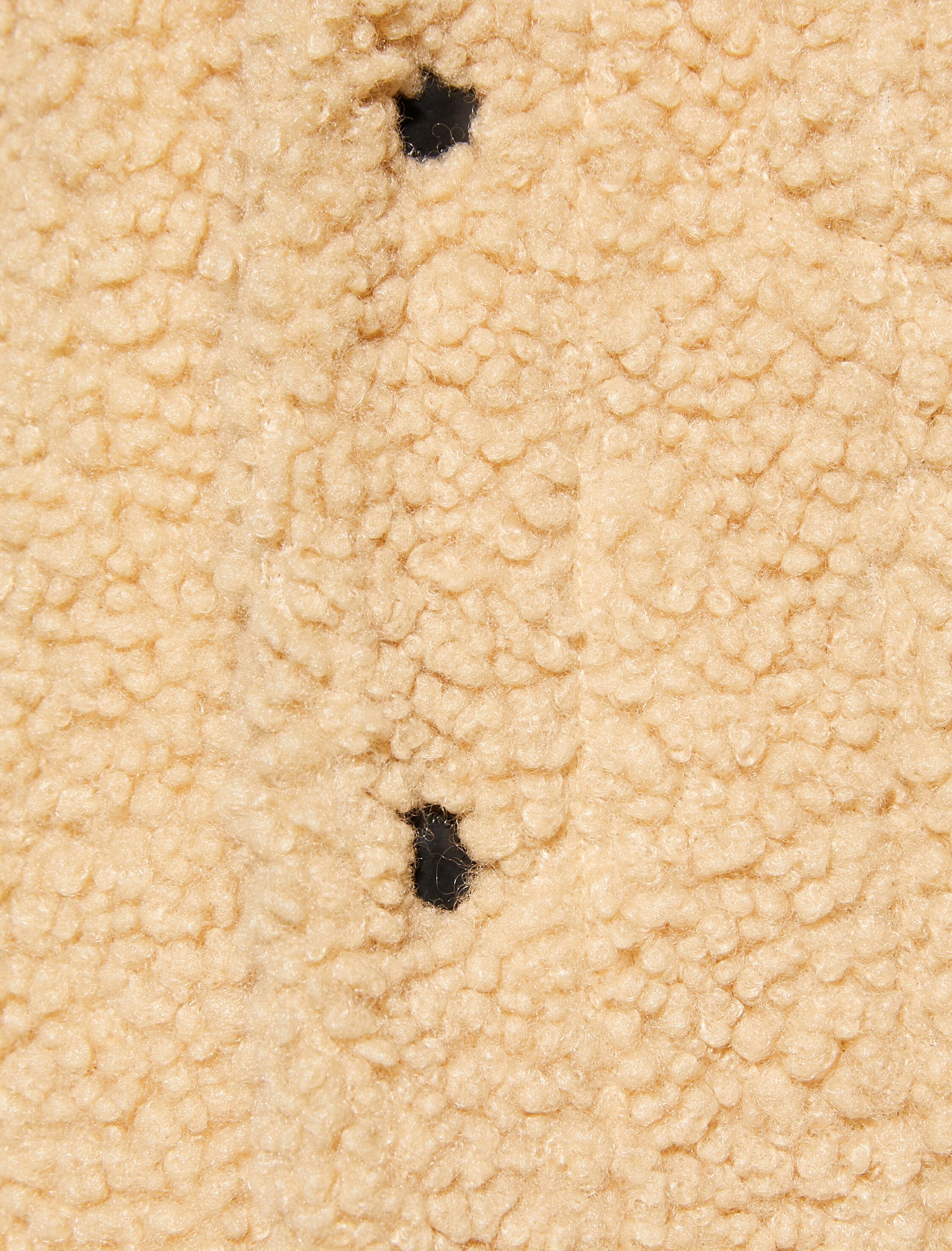   Oversize Peluş Ceket Çift Cepli Polo Yaka Çıtçıt Düğmeli