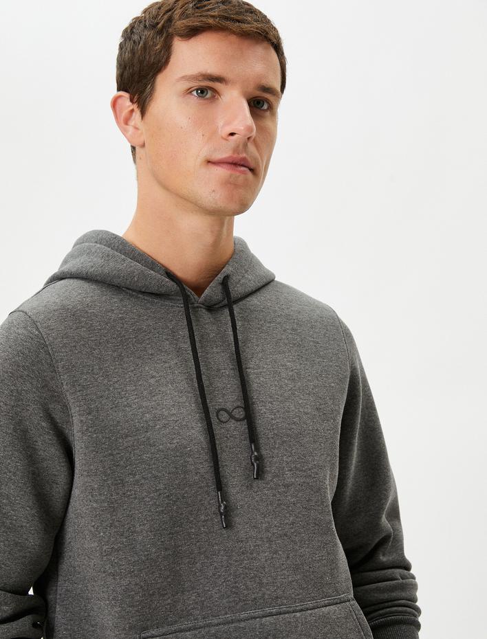  Kapşonlu Sweatshirt Şardonlu Kanguru Cepli Baskılı 100.Yıla Özel