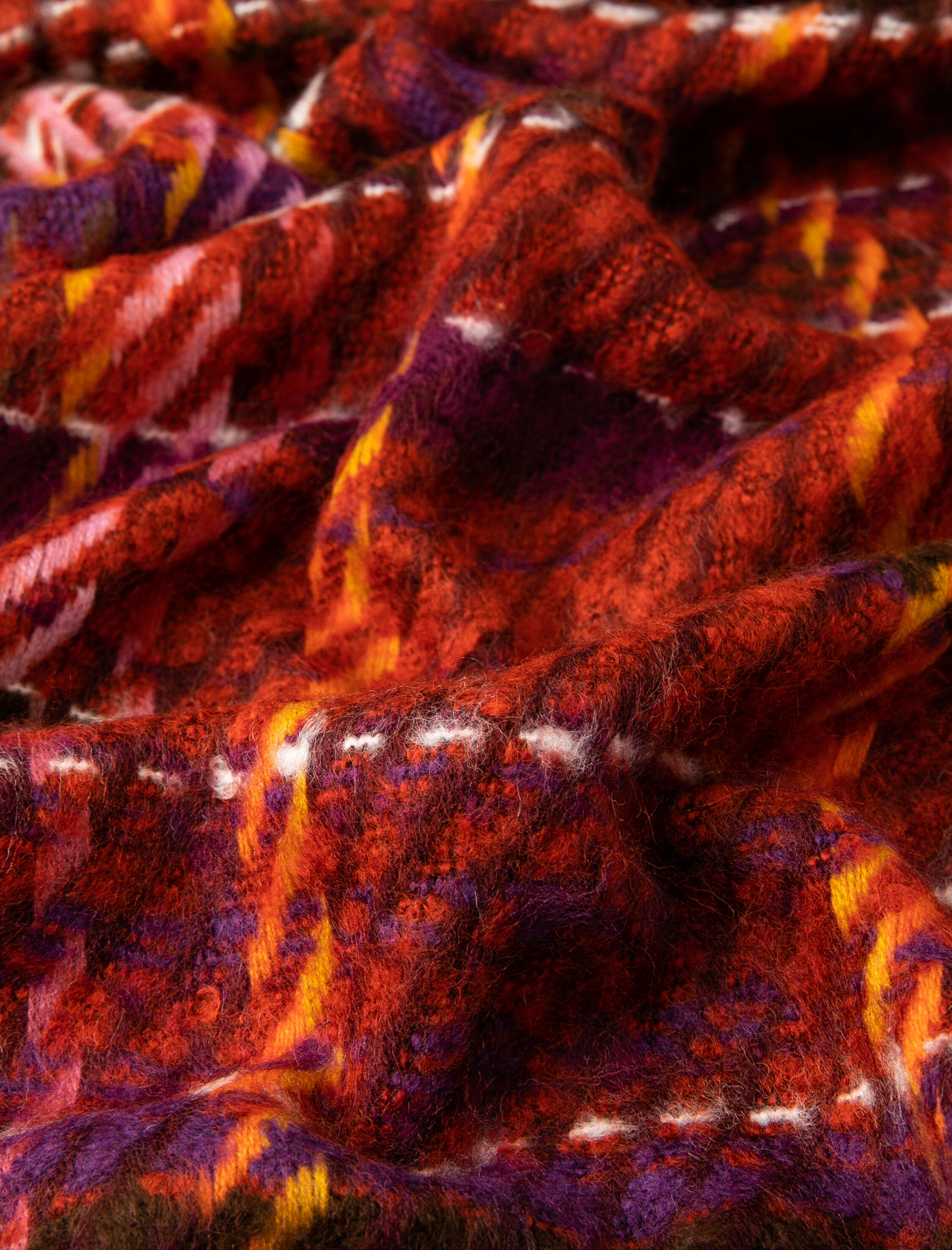  Kadın Örgü Şal Püsküllü Yumuşak Dokulu Çok Renkli