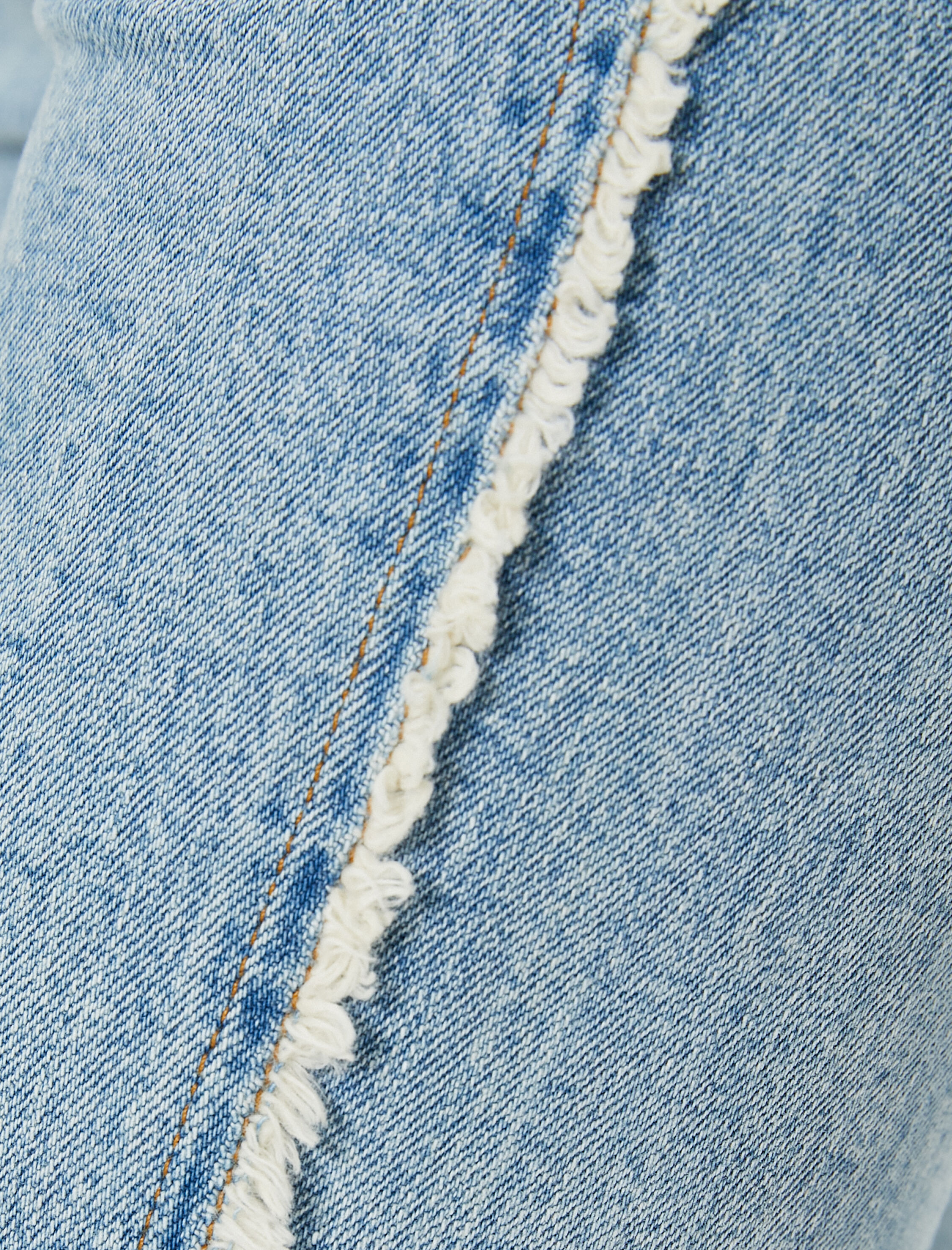   İspanyol Kot Pantolon Püskül Detaylı Dar Kesim Normal Bel - Flare Jean