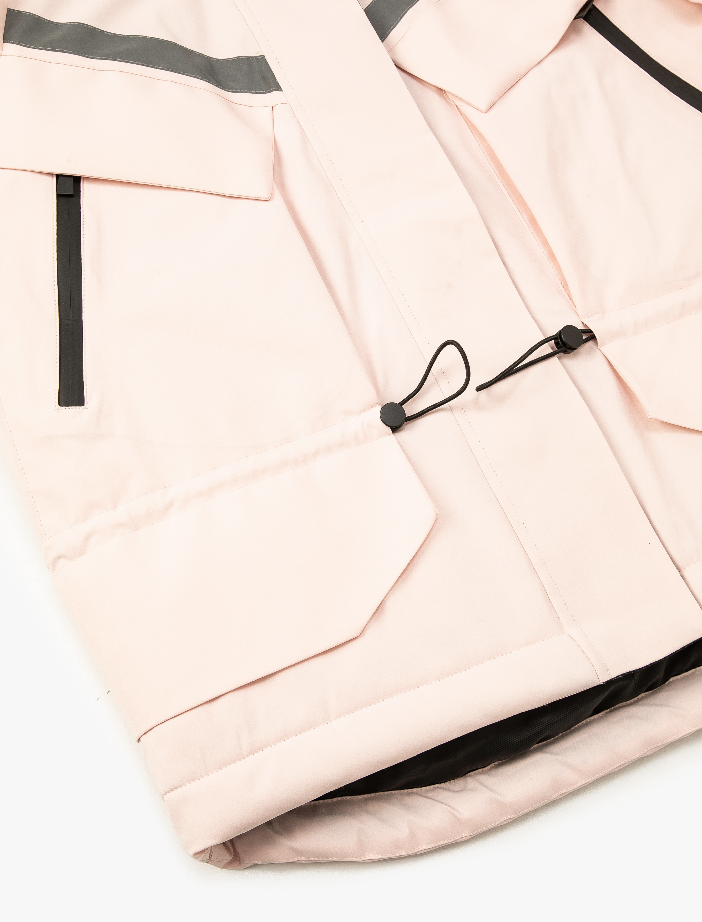   Şişme Mont Kapşonlu Cepli Reflektör Detaylı Beli Bağcıklı Fermuar Kapamalı