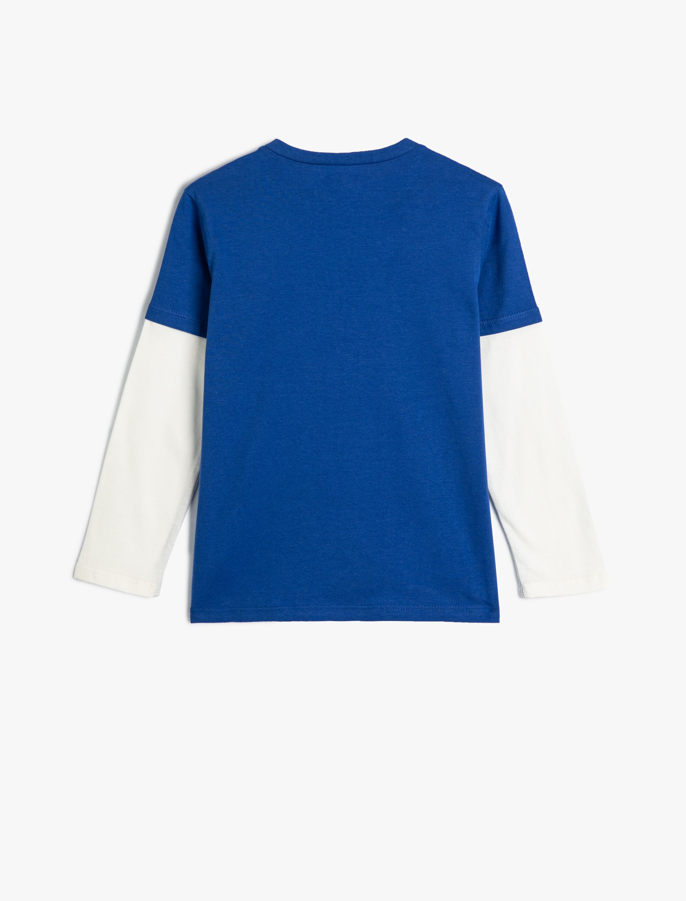  Erkek Çocuk Tişört Uzun Kollu Bisiklet Yaka Basketbol Baskılı Renk Bloklu Pamuklu