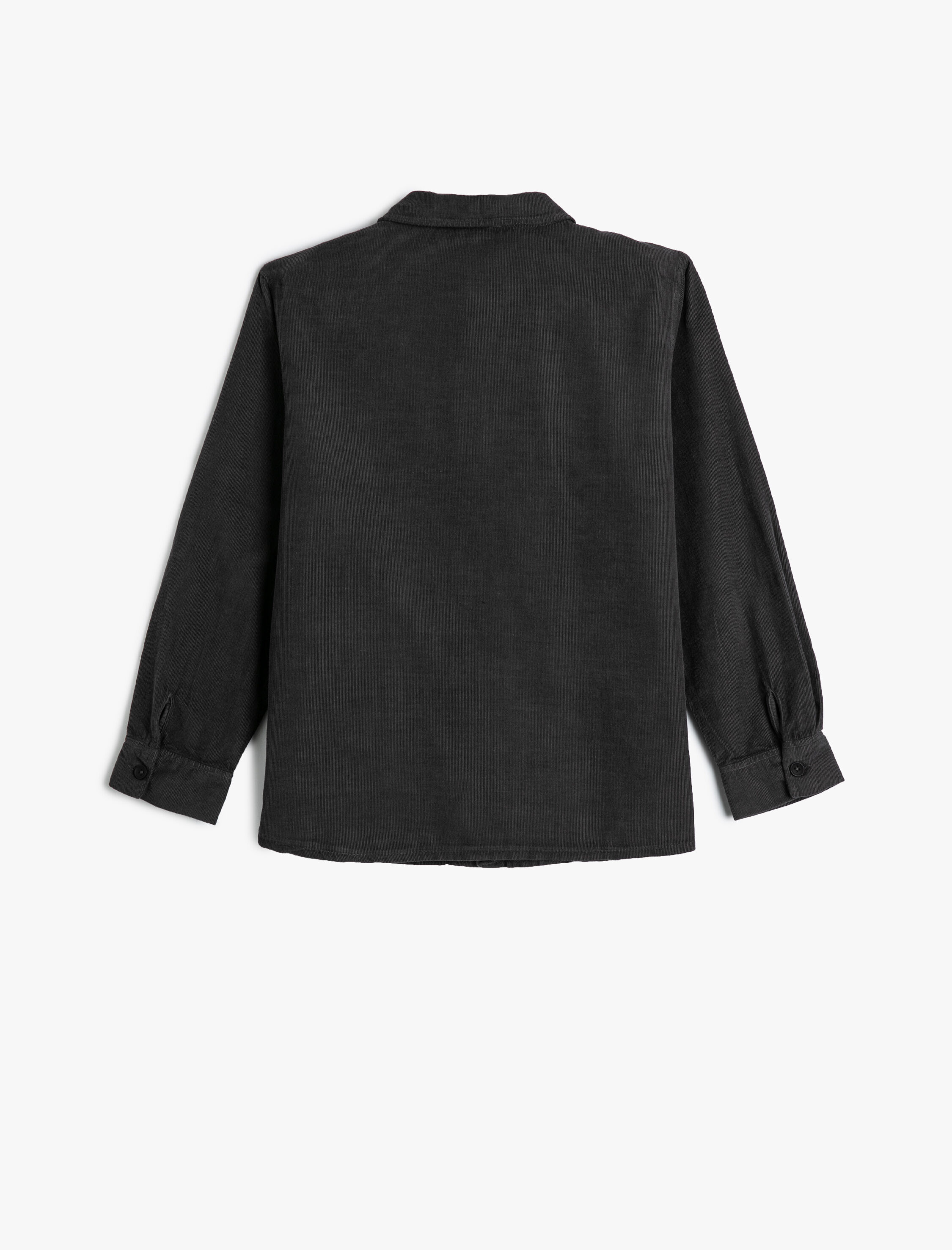  Erkek Çocuk Gömlek Fitilli Kadife Cepli Pamuklu