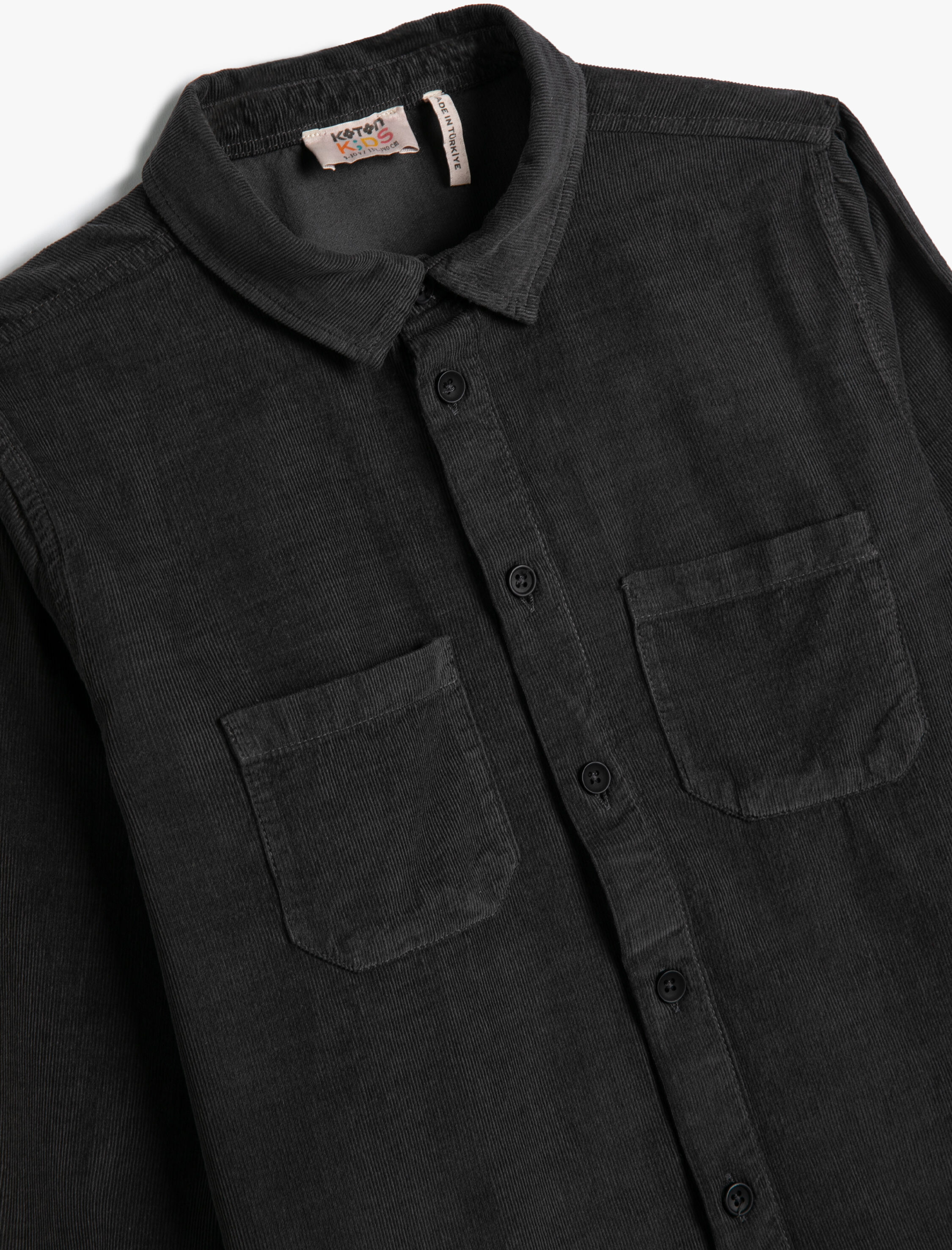  Erkek Çocuk Gömlek Fitilli Kadife Cepli Pamuklu